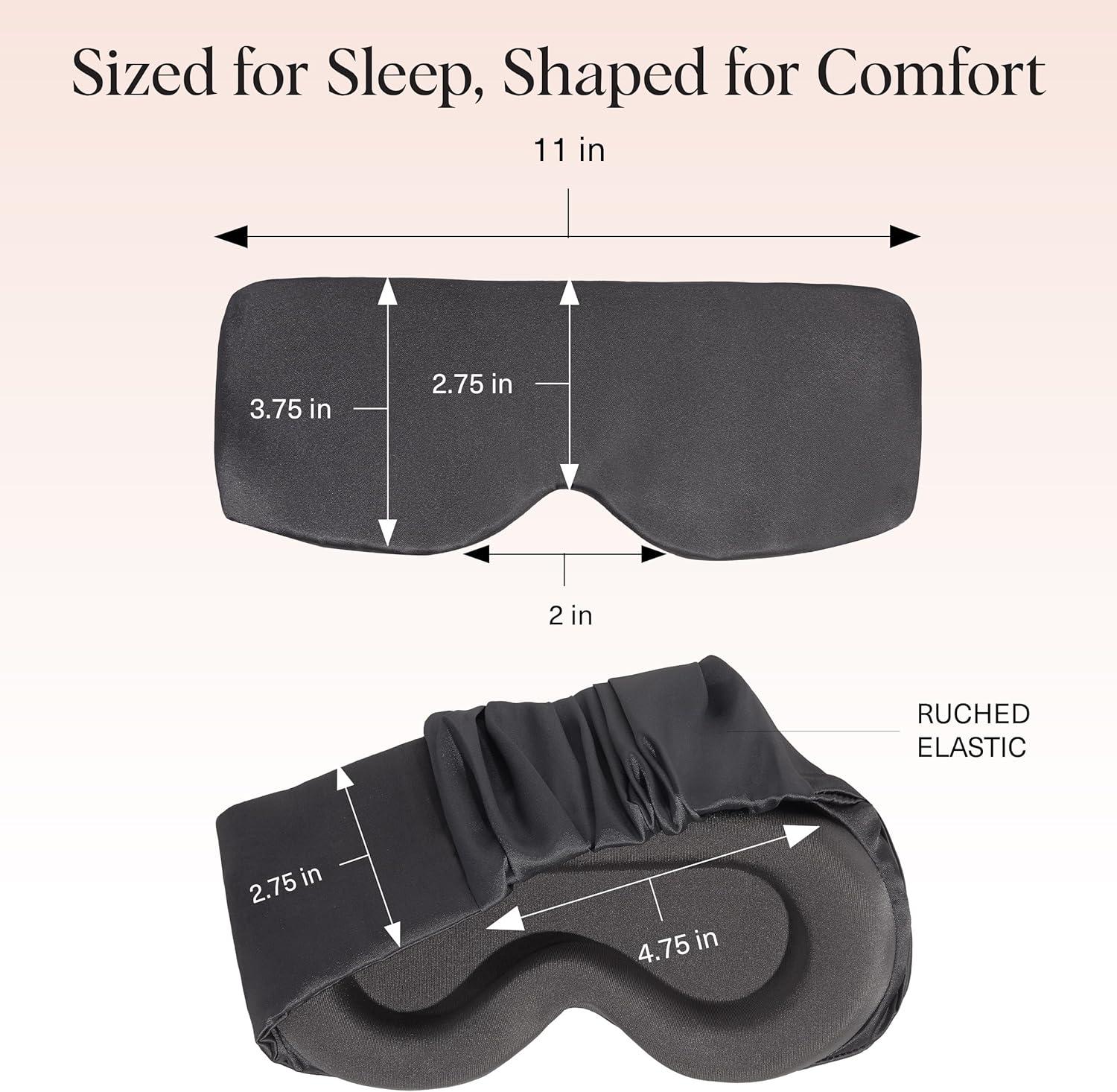 imageKitsch Contour Pillow Eye Mask Softer Than Silk Eye Mask for Sleeping Blindfold Sleep Masks for Women ampamp Men No Eye Pressure Lightweight Eye Care Travel Essentials Charcoal