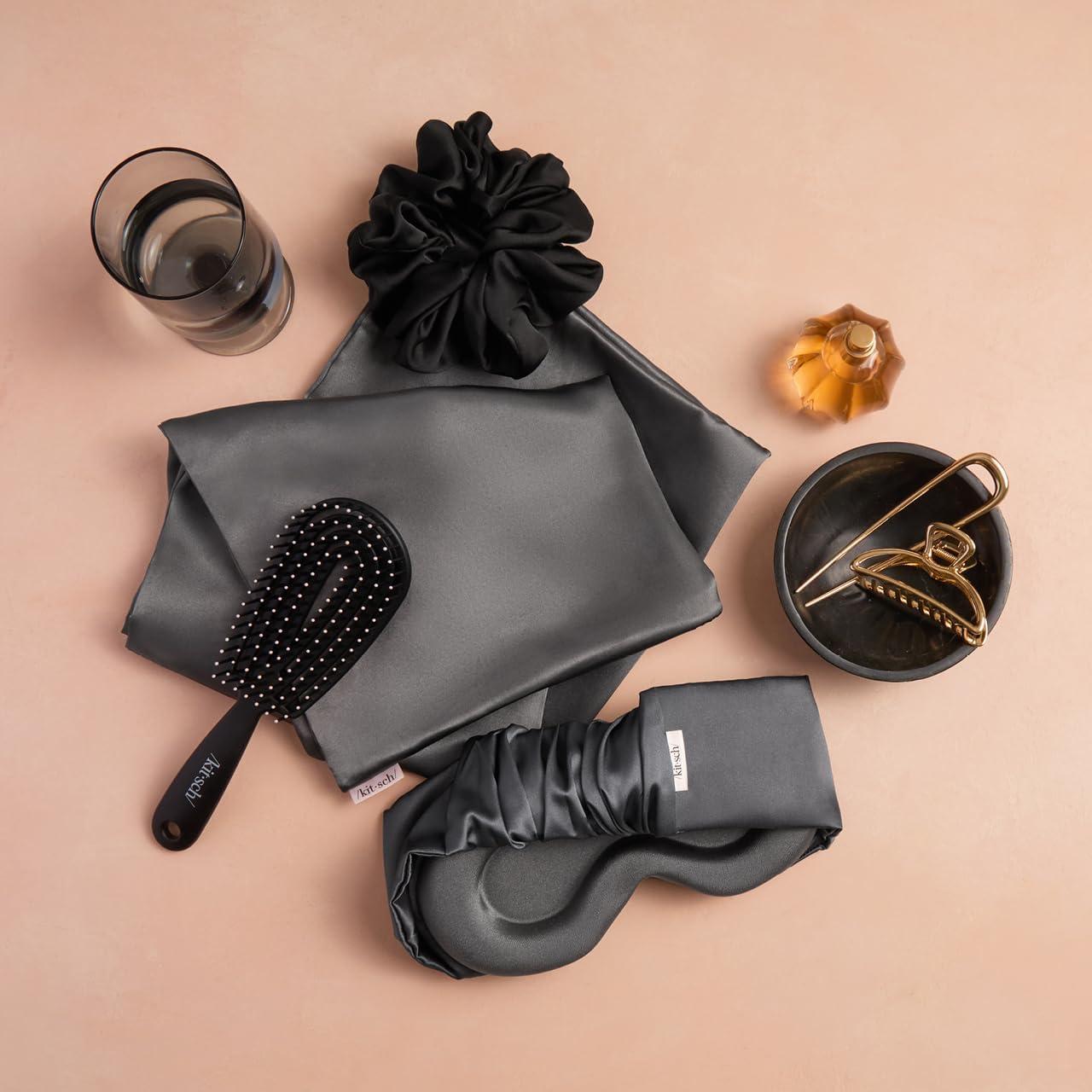 imageKitsch Contour Pillow Eye Mask Softer Than Silk Eye Mask for Sleeping Blindfold Sleep Masks for Women ampamp Men No Eye Pressure Lightweight Eye Care Travel Essentials Charcoal