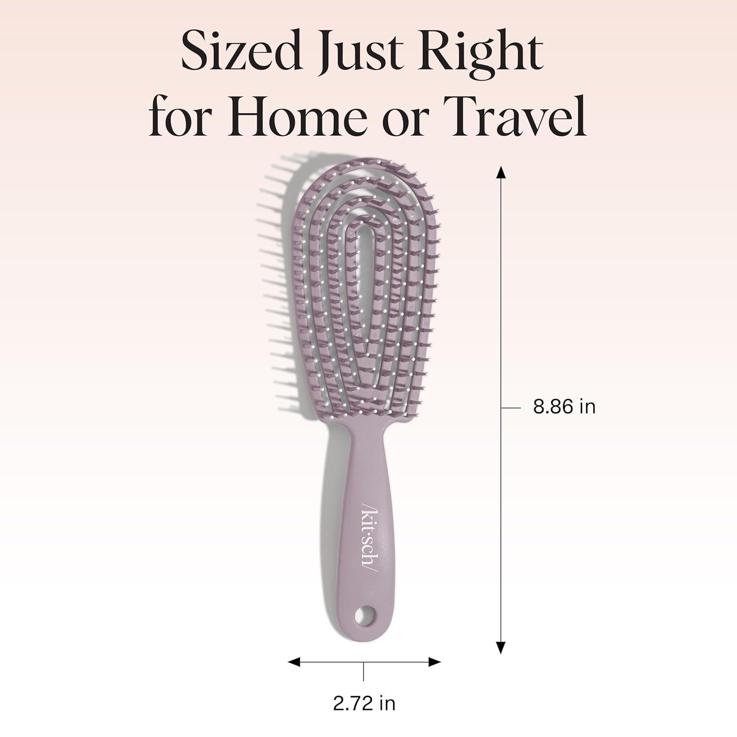 imageKitsch Detangler Brush Flexible Curly Hair Brush for Women Men ampamp Kids Detangling Hairbrush with Bendable Frame and UltraSmooth Bristles for Wet or Dry Strands Soft Violet