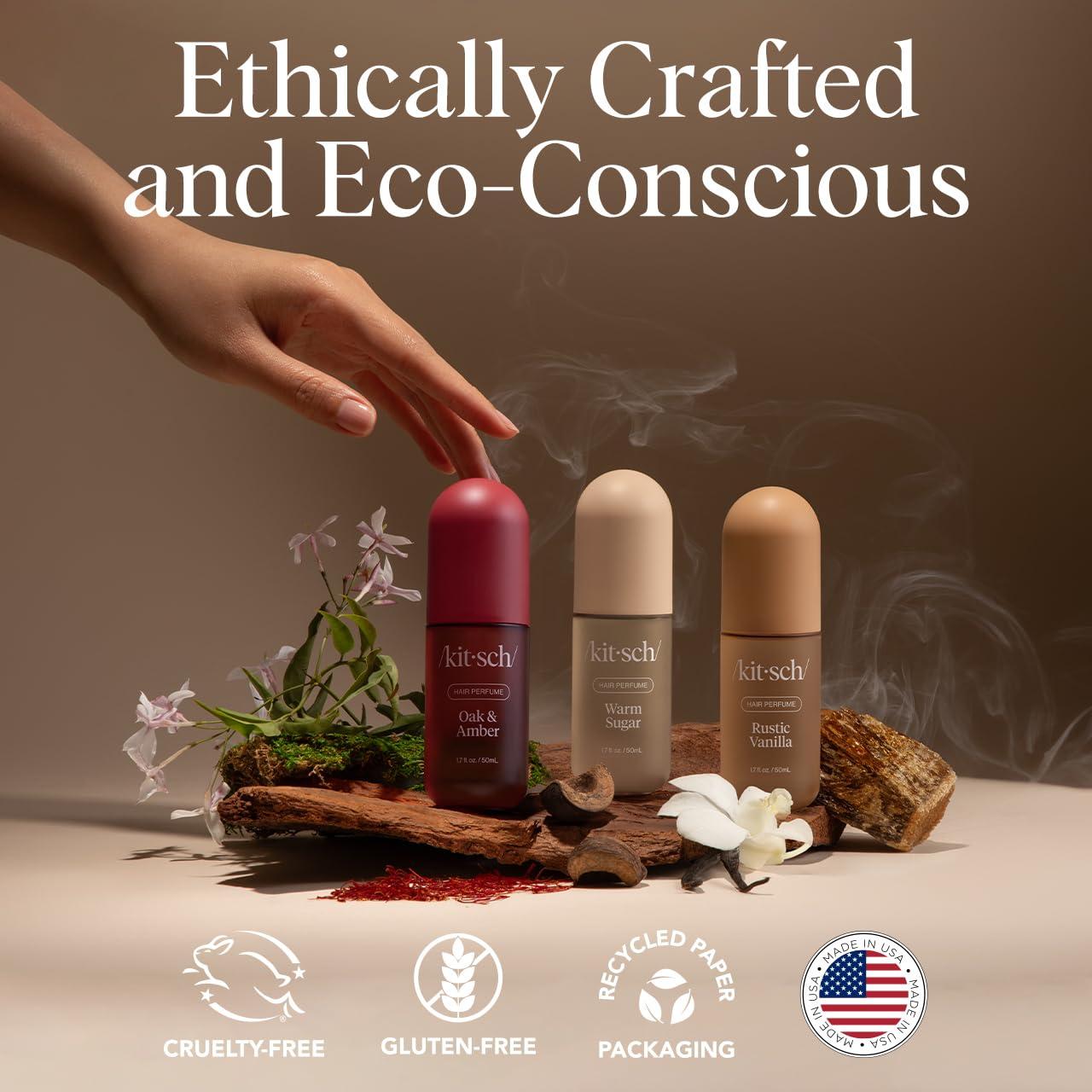 imageKitsch Hair Perfume for Women Rustic Vanilla Clean Deodorizing ampamp Patented OdorEliminating Technology Hair Spray ampamp Body Mist Freshen Hair Pillows Warm Tonka Vanilla ampamp Cedar Blend 50 mL