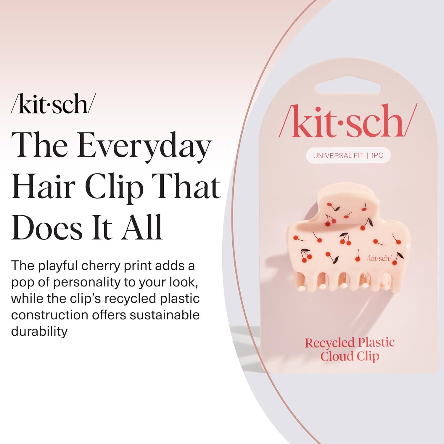 imageKitsch Medium Hair Clips for Women Strong Hold Claw Clips for Thick or Thin Hair Recycled Plastic NonSlip Durable Cherry Print Ideal Gifts for Women 1pc