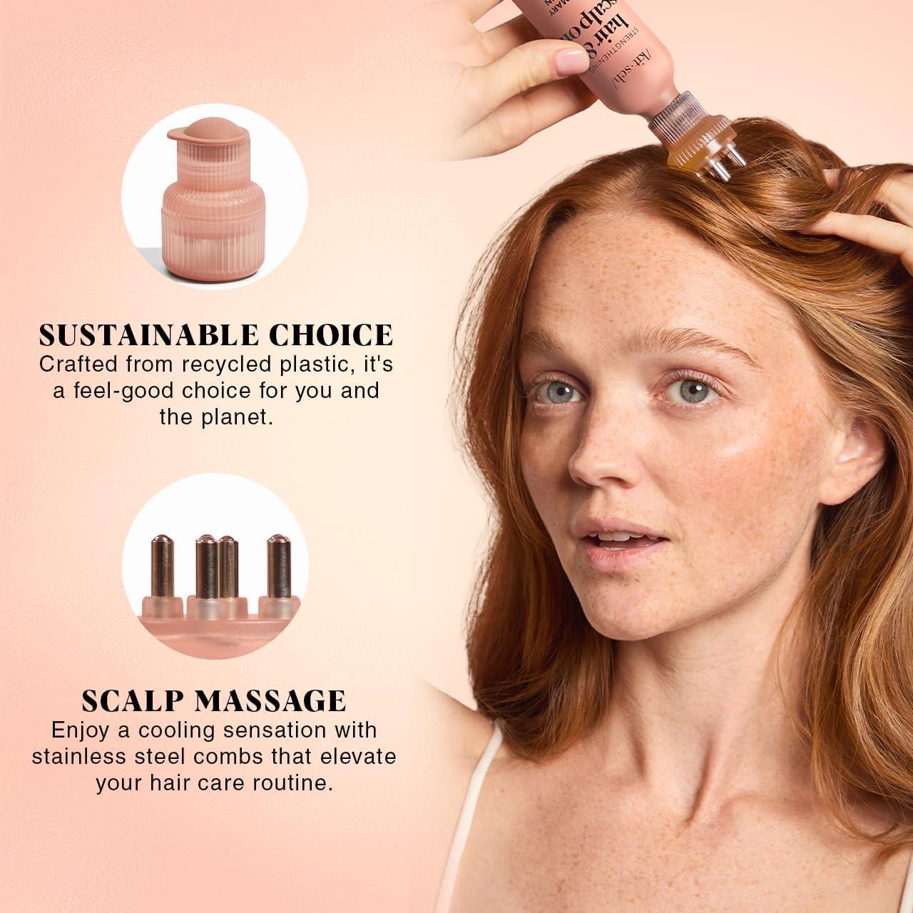 imageKitsch Scalp ampamp Hair Oil Applicator Stainless Steel Bristles Scalp Oil Applicator for Even Distribution MessFree Oiling ampamp Head Massager Scalp Precision Hair Care Tool for Roots ampamp All Hair Types