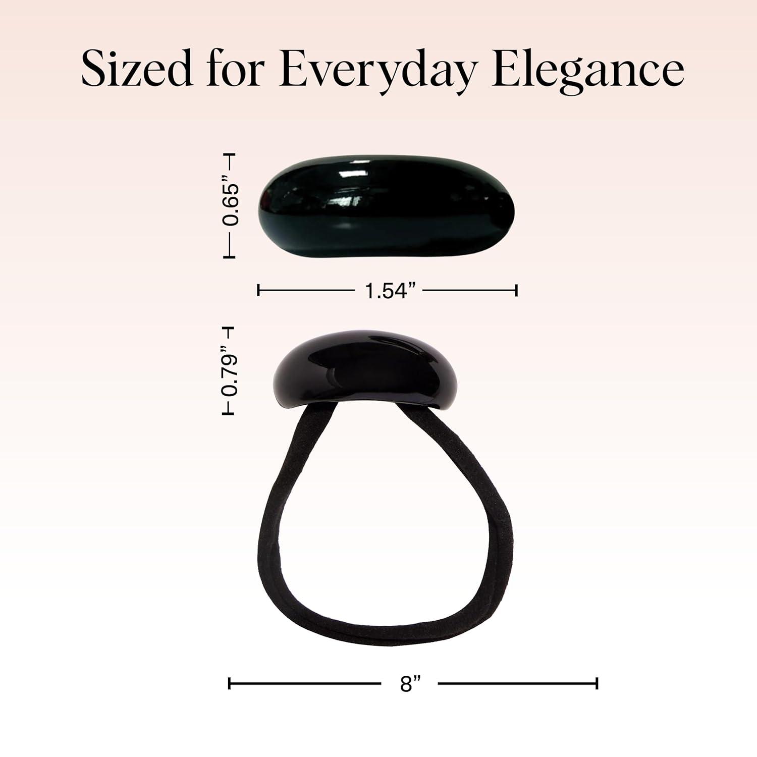 imageKitsch Small Hair Cuffs for Braids ampamp Ponytails Sleek Hair Ties No Damage for Women Recycled Plastic ampamp Nylon Elastics Stylish ampamp Durable Black ampamp Tort Ideal Gifts for Women 2pcs