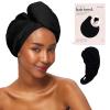 imageKitsch Microfiber Hair Towel Wrap for Women  Super Absorbent Hair Drying Towel  Quick Dry AntiFrizz  for Long ampamp Short Wet ampamp Curly Hair  Black