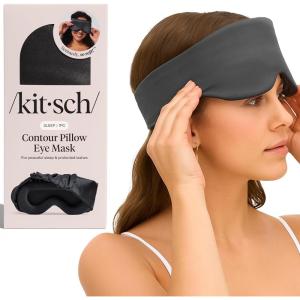 Kitsch Contour Pillow Eye Mask – Softer Than Silk Eye Mask for Sleeping, Blindfold Sleep Masks for Women & Men, No Eye Pressure, Lightweight, Eye Care, Travel Essentials – Charcoal