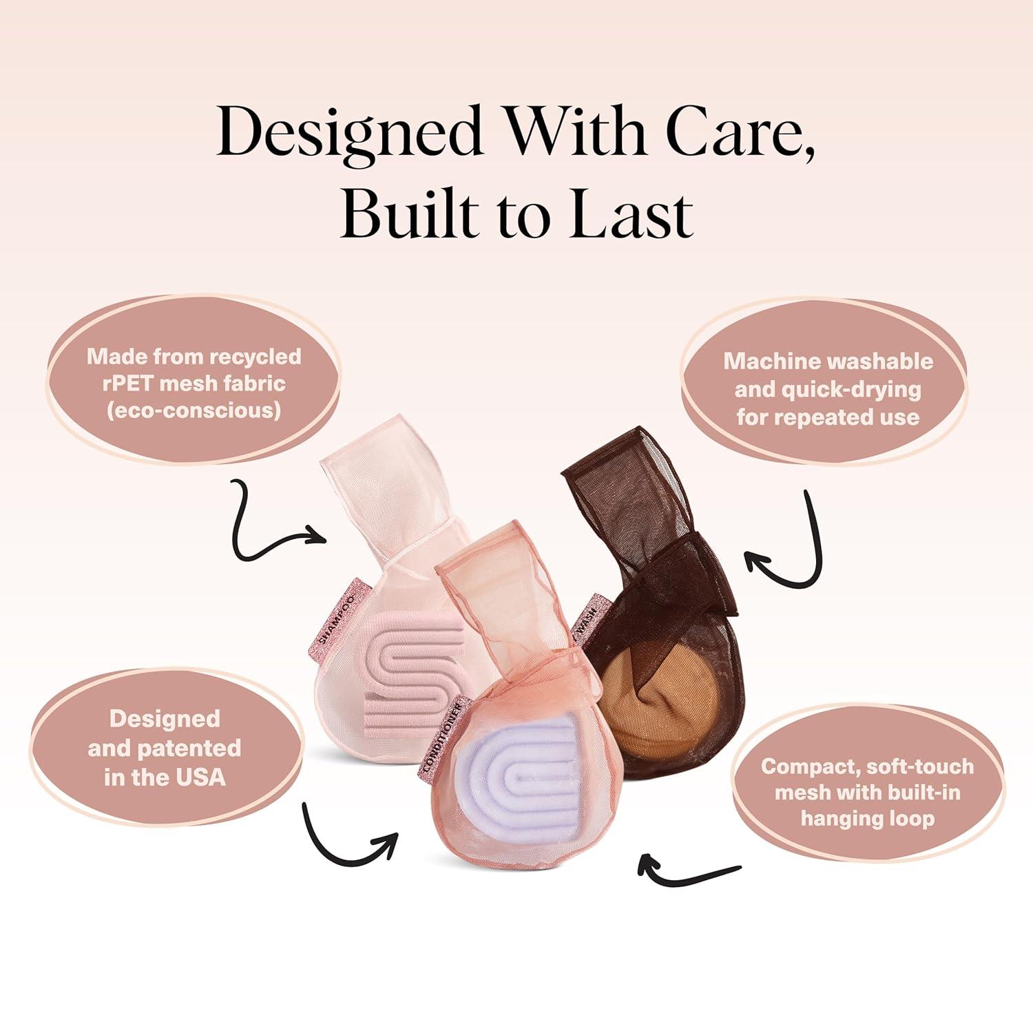 imageKitsch Bar Soap Saver Bag Patented Mesh Bag Soap Holder for Shampoo and Conditioner Bars Extends Use ampamp Prevents Soggy Mess Recycled Mesh Beauty Pouch EcoFriendly BlackBlush Terracotta Chocolate