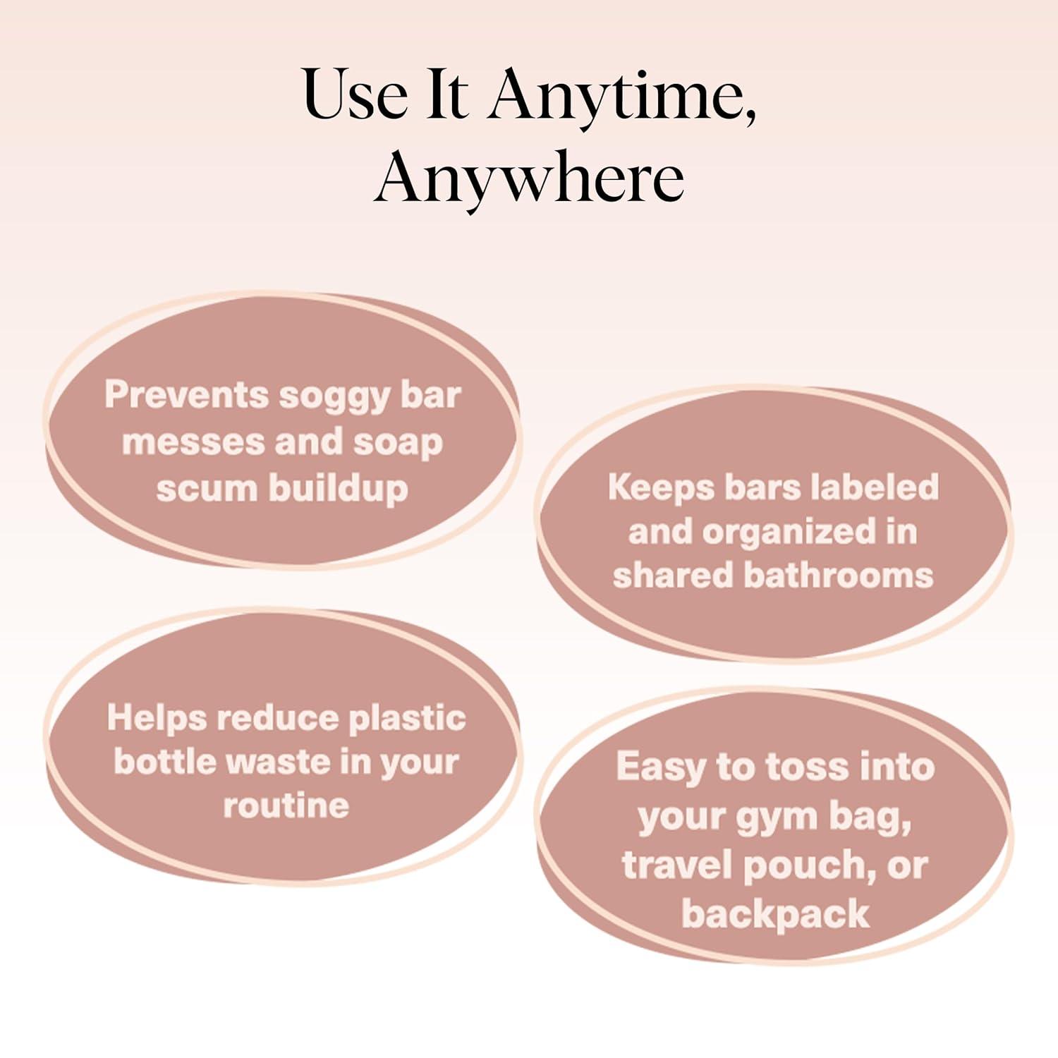 imageKitsch Bar Soap Saver Bag Patented Mesh Bag Soap Holder for Shampoo and Conditioner Bars Extends Use ampamp Prevents Soggy Mess Recycled Mesh Beauty Pouch EcoFriendly BlackMint