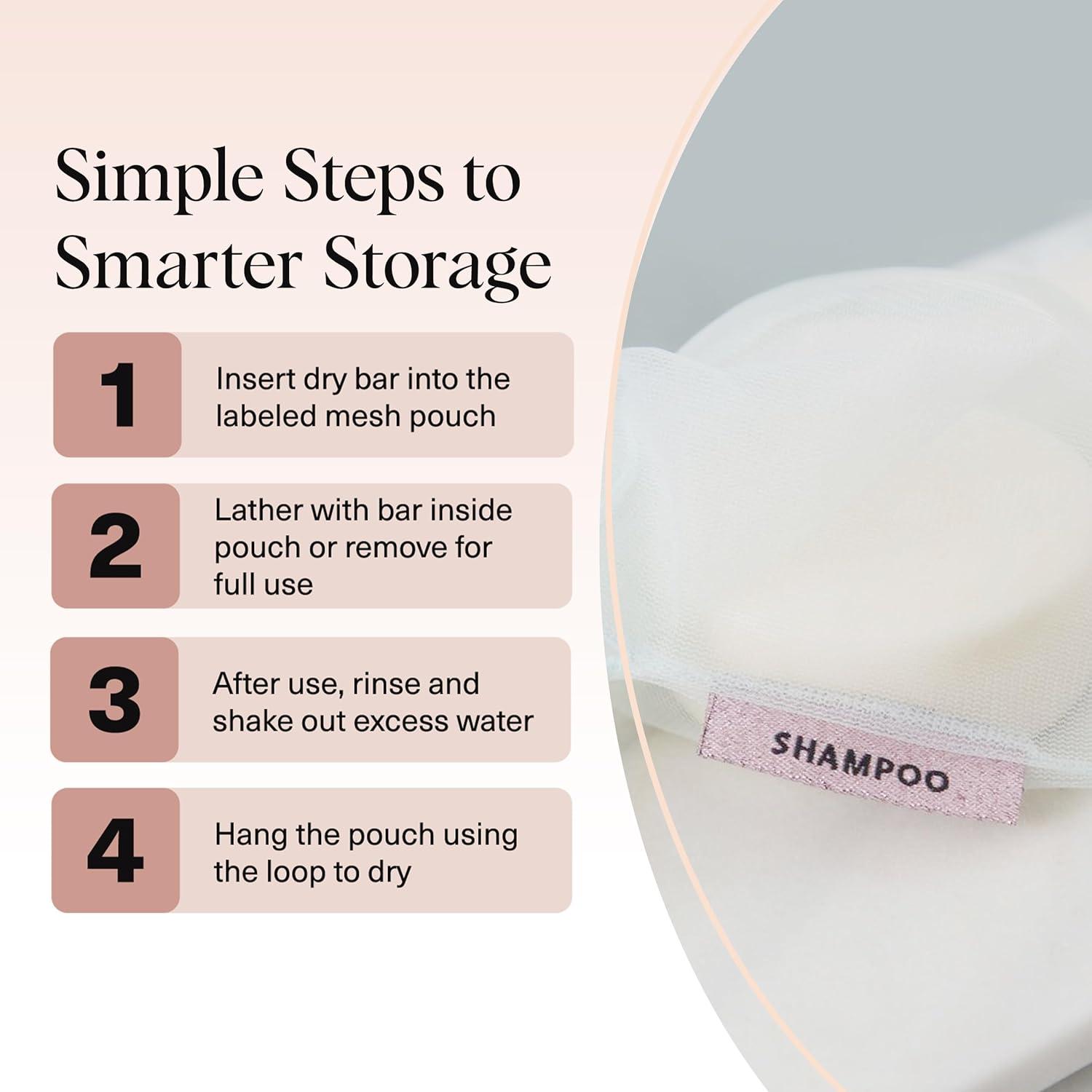 imageKitsch Bar Soap Saver Bag Patented Mesh Bag Soap Holder for Shampoo and Conditioner Bars Extends Use ampamp Prevents Soggy Mess Recycled Mesh Beauty Pouch EcoFriendly BlackMint