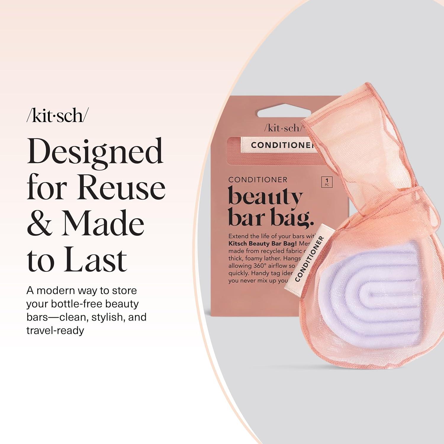 imageKitsch Bar Soap Saver Bag Patented Mesh Bag Soap Holder for Shampoo and Conditioner Bars Extends Use ampamp Prevents Soggy Mess Recycled Mesh Beauty Pouch EcoFriendly BlackTerracotta