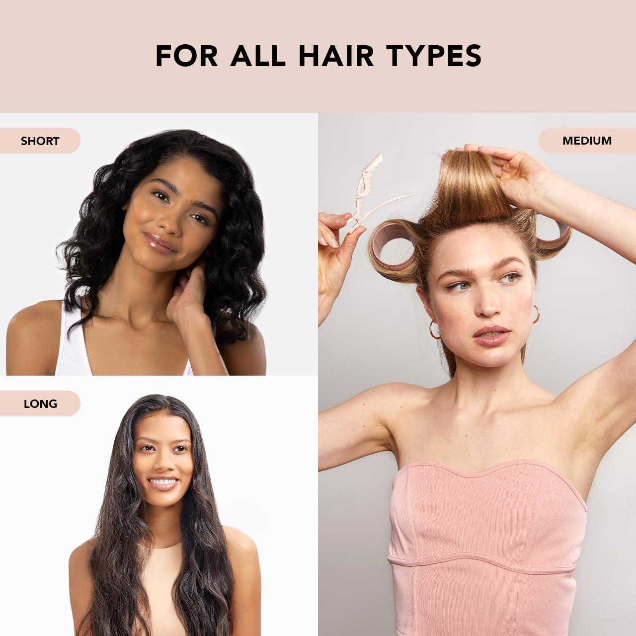 imageKitsch Ceramic Thermal Hair Rollers for Women Self Grip Hair Curlers for Heatless Curls Overnight Volumizing Large Rollers for Short ampamp Long Hair For Long Lasting FrizzFree Curls Black 8pcsTerracotta