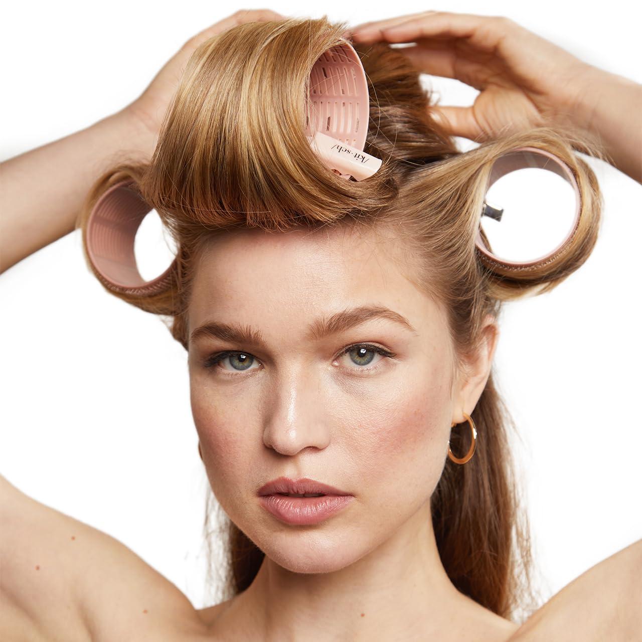 imageKitsch Ceramic Thermal Hair Rollers for Women Self Grip Hair Curlers for Heatless Curls Overnight Volumizing Large Rollers for Short ampamp Long Hair For Long Lasting FrizzFree Curls Black 8pcsTerracotta