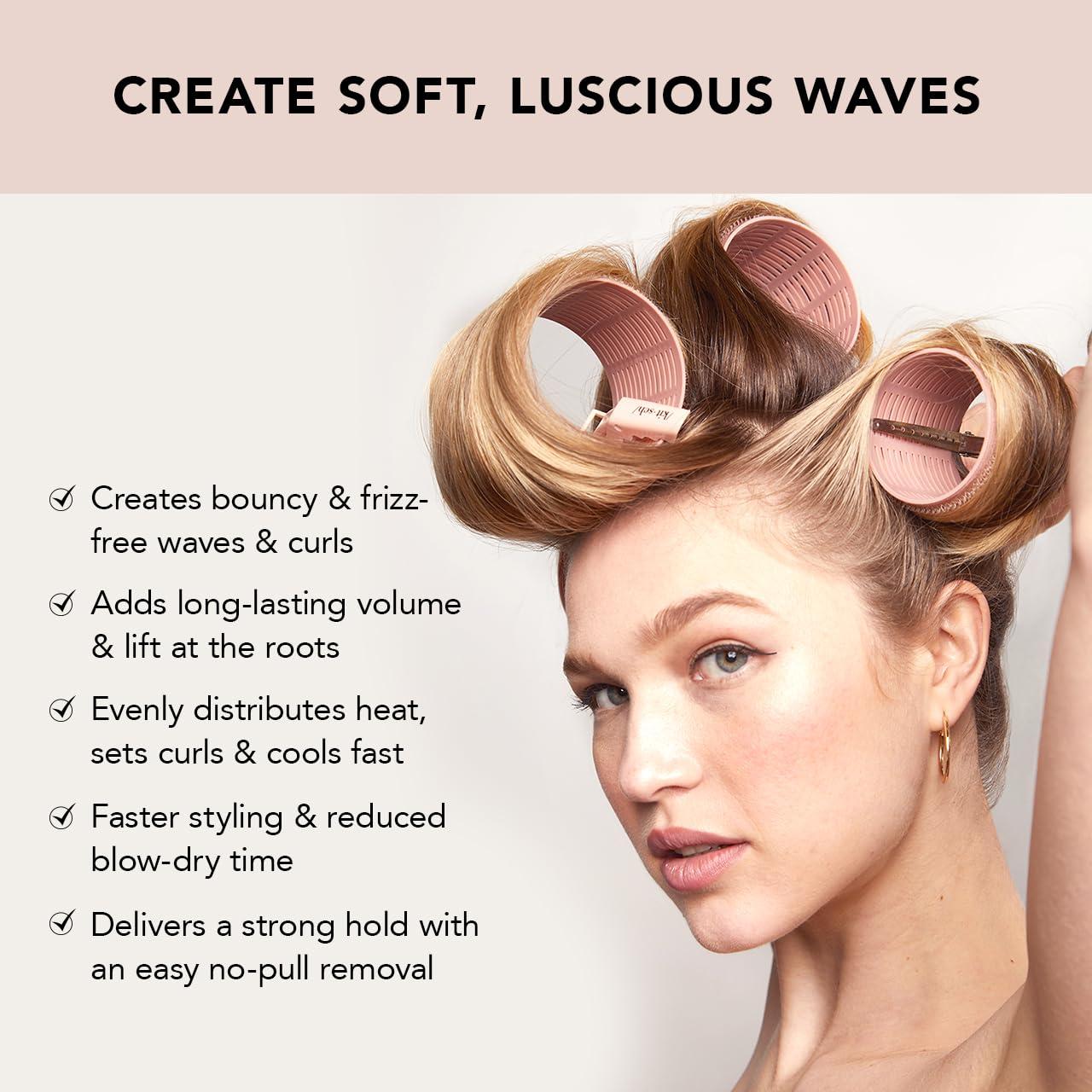 imageKitsch Ceramic Thermal Hair Rollers for Women Self Grip Hair Curlers for Heatless Curls Overnight Volumizing Large Rollers for Short ampamp Long Hair For Long Lasting FrizzFree Curls Black 8pcsTerracotta