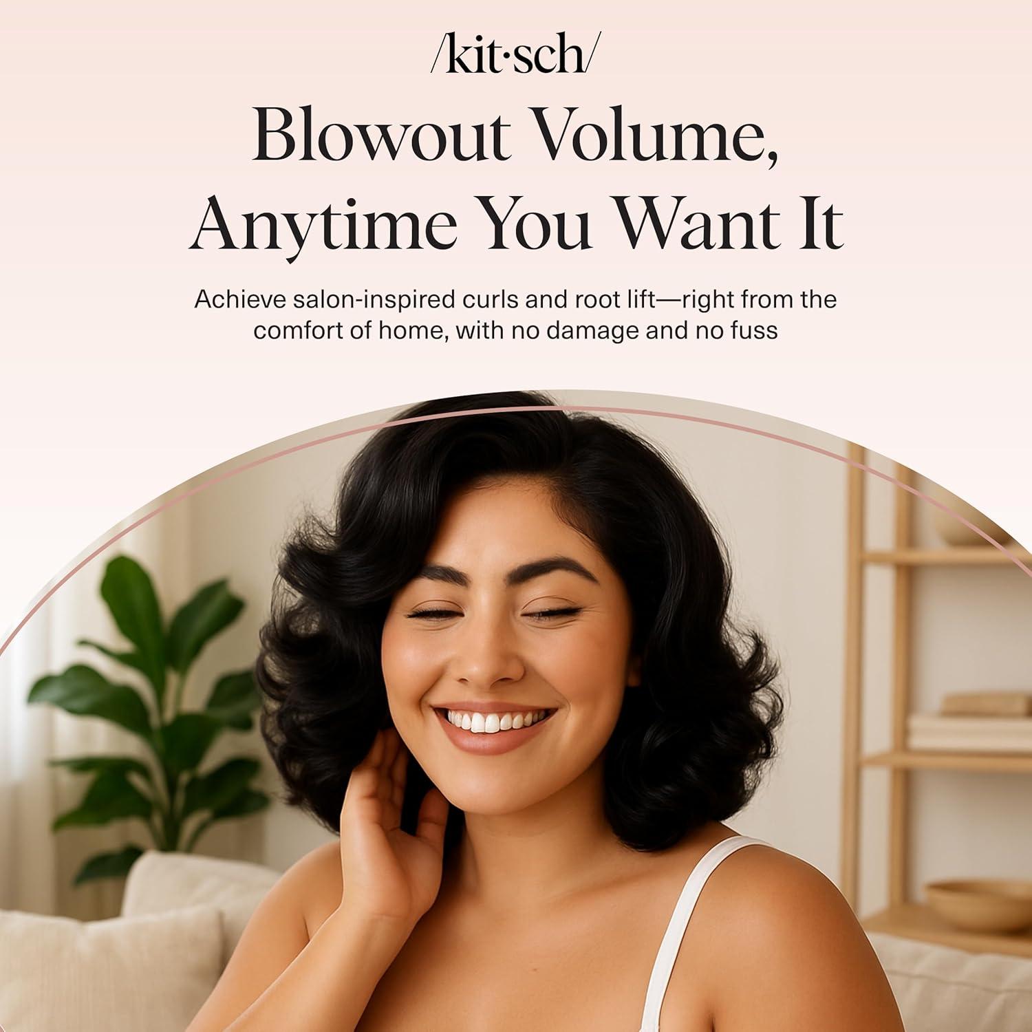 imageKitsch Ceramic Thermal Hair Rollers for Women Self Grip Hair Curlers for Heatless Curls Overnight Volumizing Large Rollers for Short ampamp Long Hair For Long Lasting FrizzFree Curls Black 8pcsBlack