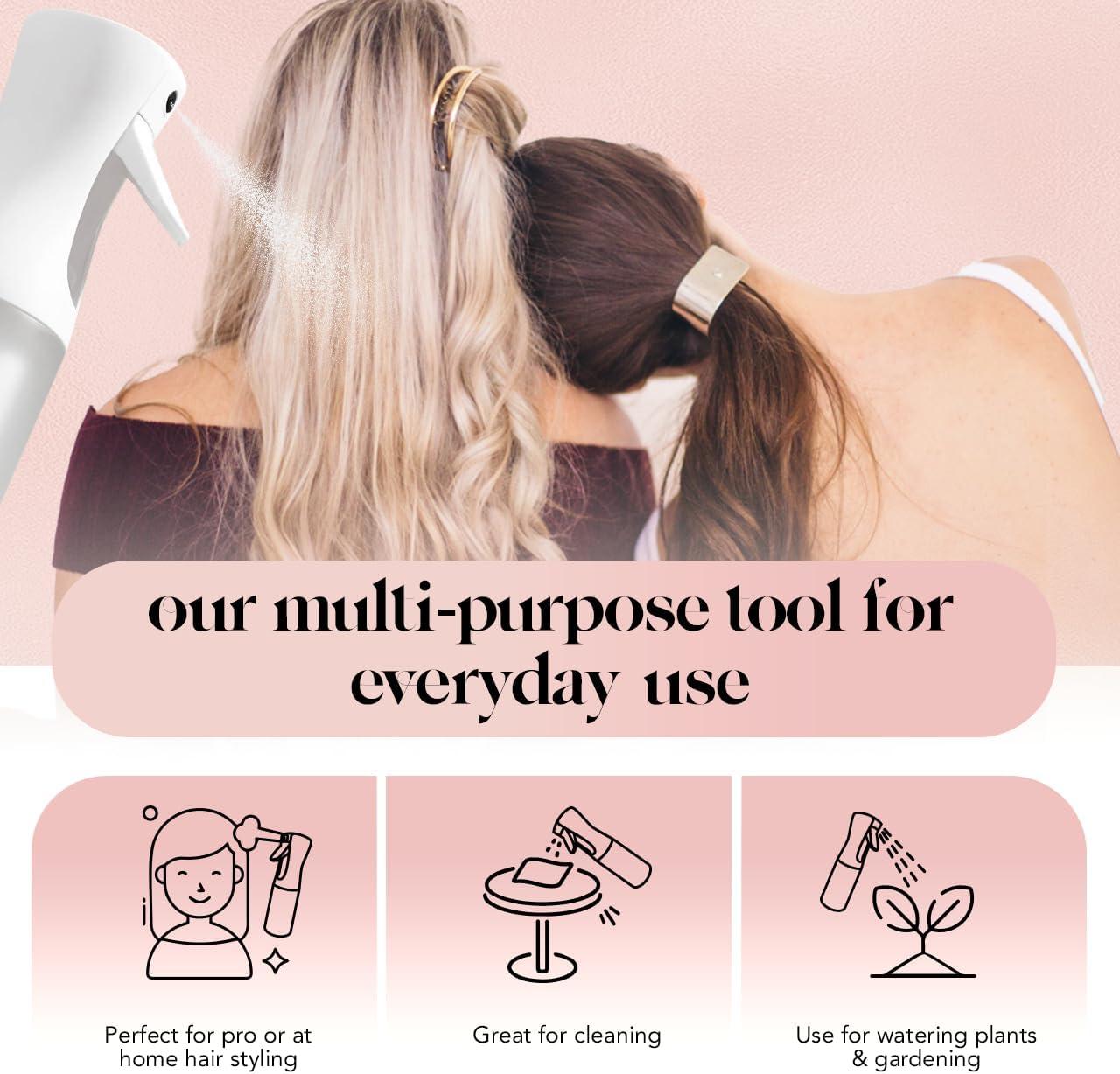 imageKitsch Continuous Spray Bottle for Hair Fine Mist Water Mister ampamp Water Spray Bottle Recycled Hair Spray Bottle Spray Bottles for Cleaning Styling Plants ampamp More Black 150mlWhite