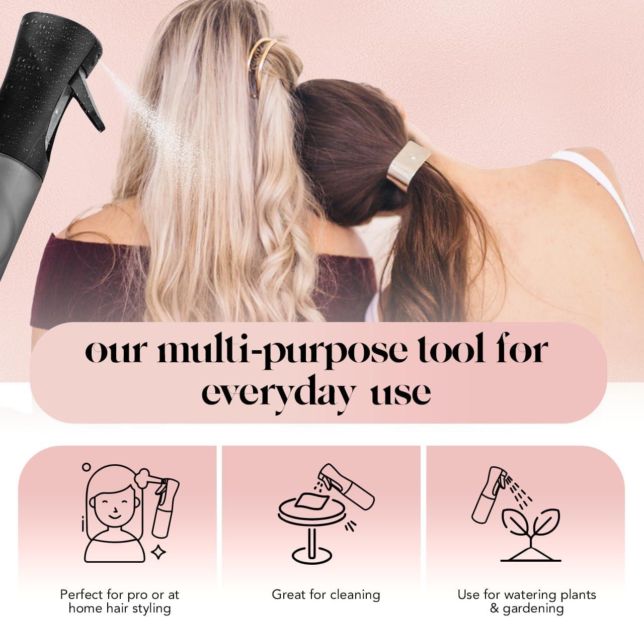 imageKitsch Continuous Spray Bottle for Hair Fine Mist Water Mister ampamp Water Spray Bottle Recycled Hair Spray Bottle Spray Bottles for Cleaning Styling Plants ampamp More Black 150mlBlack