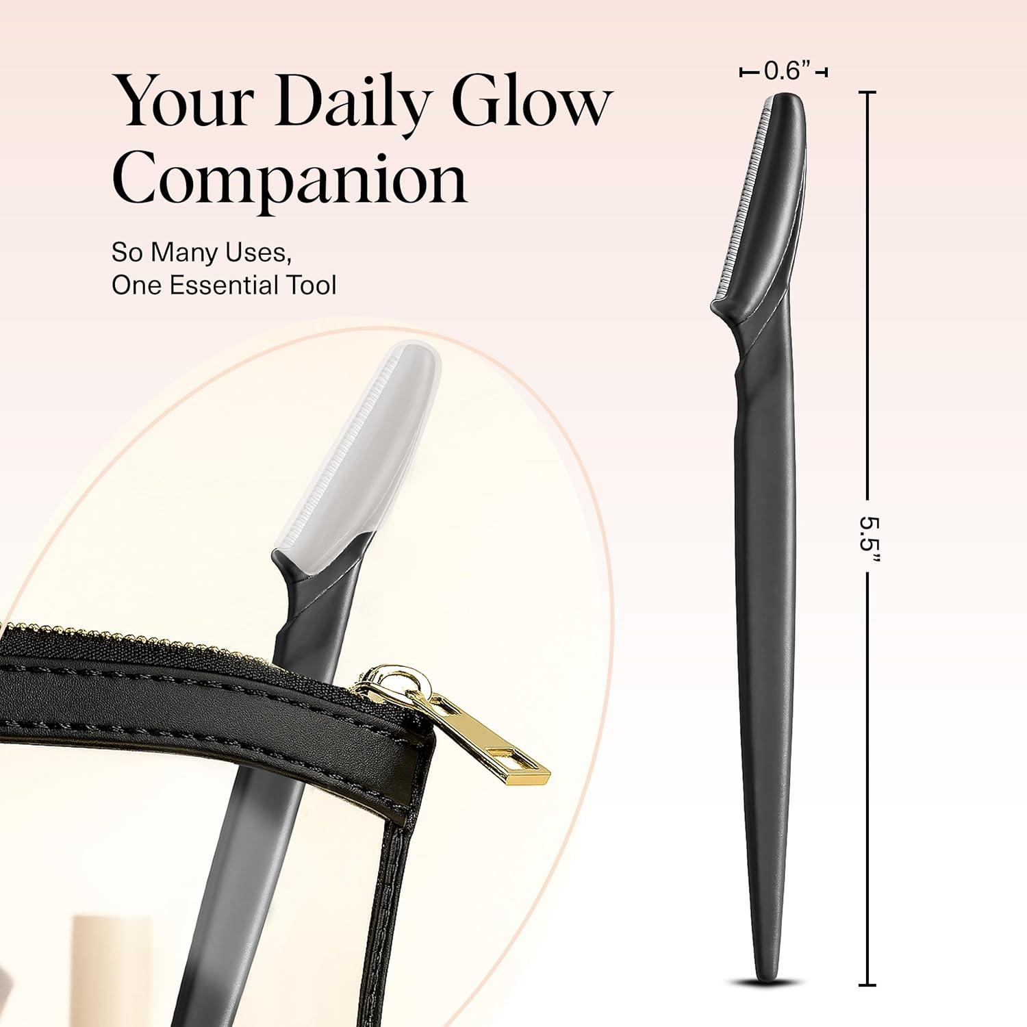 imageKitsch Dermaplane Razor for Women Face Face Razors for Women ampamp Men Eyebrow Trimmer ampamp Face Shaver Exfoliating Facial Razor ampamp Skin Care Tool for Smoother Skin Black 6 pcsBlack