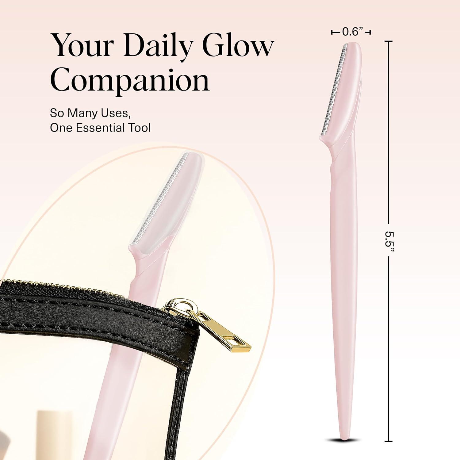 imageKitsch Dermaplane Razor for Women Face Face Razors for Women ampamp Men Eyebrow Trimmer ampamp Face Shaver Exfoliating Facial Razor ampamp Skin Care Tool for Smoother Skin Black 6 pcsBlush