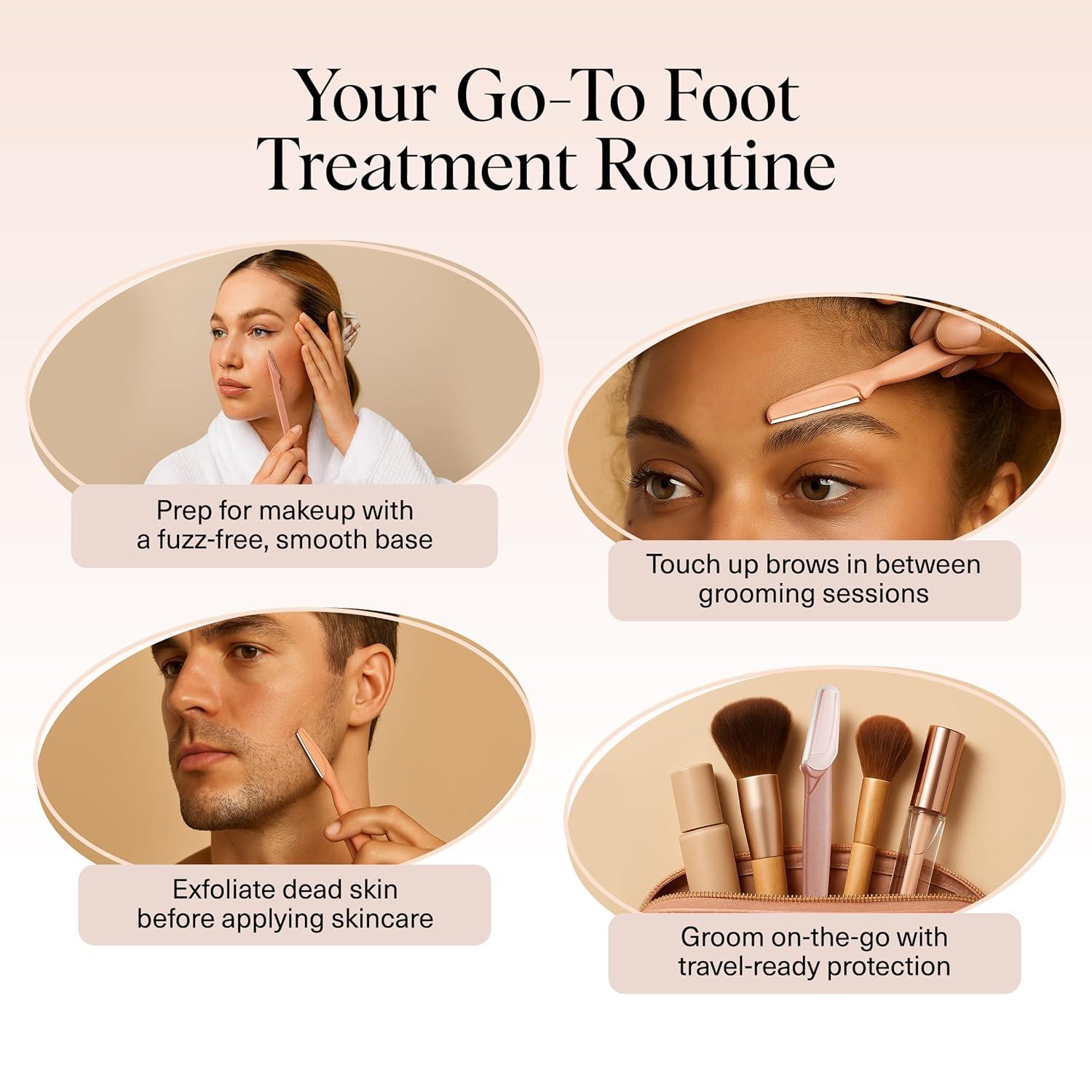 imageKitsch Dermaplane Razor for Women Face Face Razors for Women ampamp Men Eyebrow Trimmer ampamp Face Shaver Exfoliating Facial Razor ampamp Skin Care Tool for Smoother Skin Black 6 pcsTerracotta