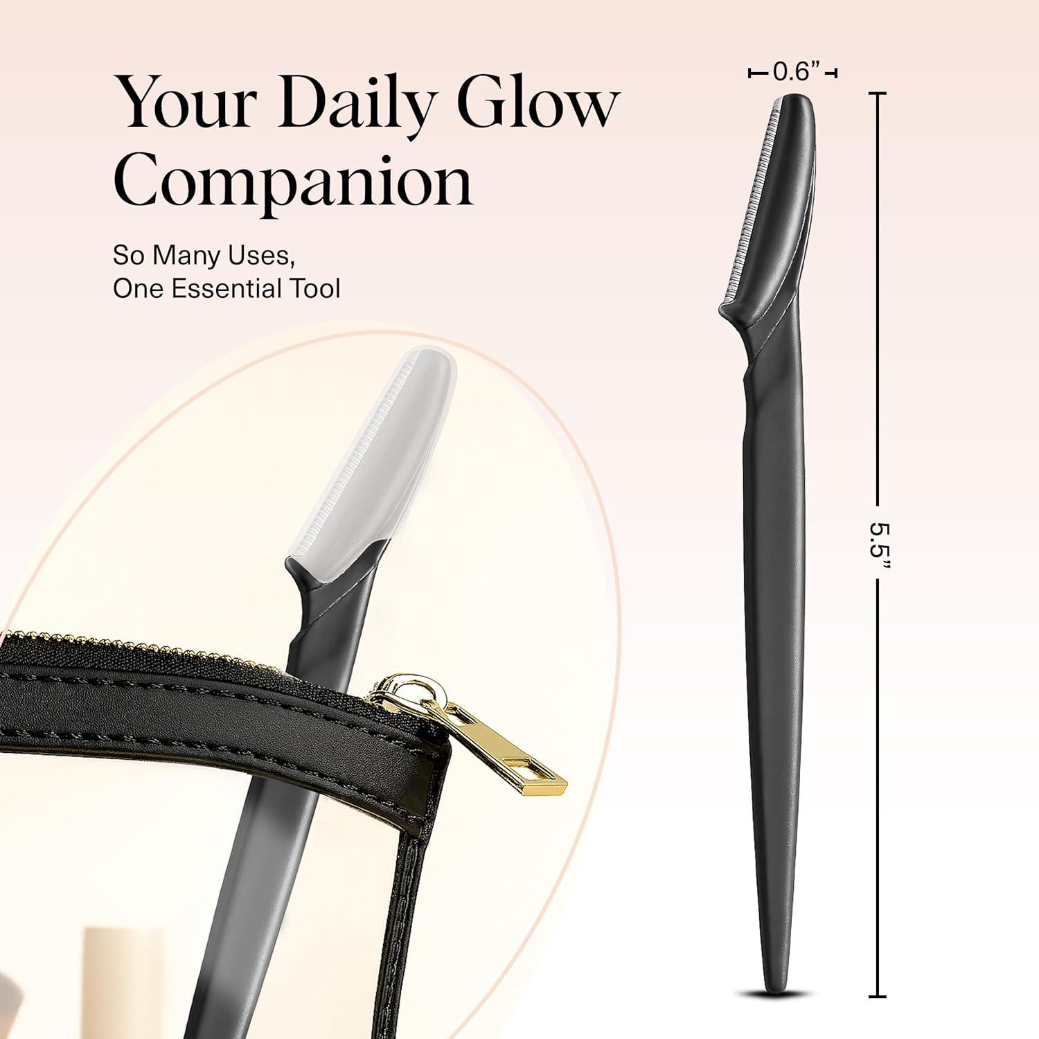 imageKitsch Dermaplane Razor for Women Face Face Razors for Women ampamp Men Eyebrow Trimmer ampamp Face Shaver Exfoliating Facial Razor ampamp Skin Care Tool for Smoother Skin Black 6 pcsBlack