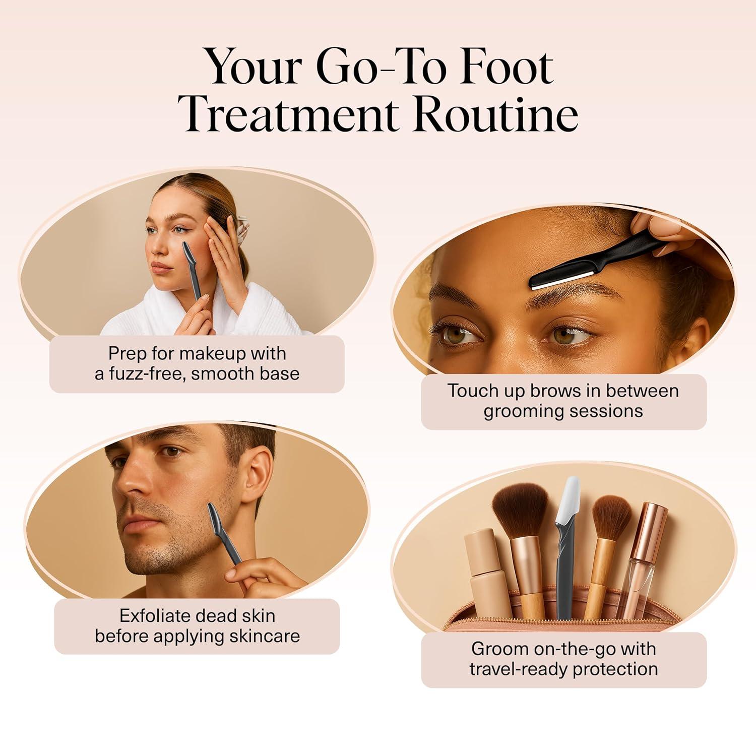 imageKitsch Dermaplane Razor for Women Face Face Razors for Women ampamp Men Eyebrow Trimmer ampamp Face Shaver Exfoliating Facial Razor ampamp Skin Care Tool for Smoother Skin Black 6 pcsBlack