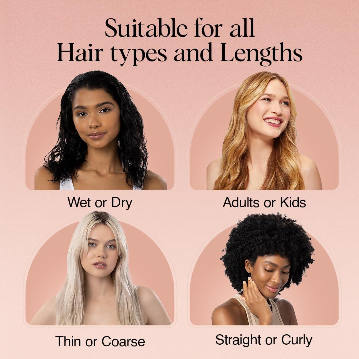 imageKitsch Detangler Brush Gentle Curly Hair Brush with Flexible Bristles for All Hair Types Wet or Dry Detangling Hair Brushes for Women ampamp Men Adults ampamp Kids BlackBlack