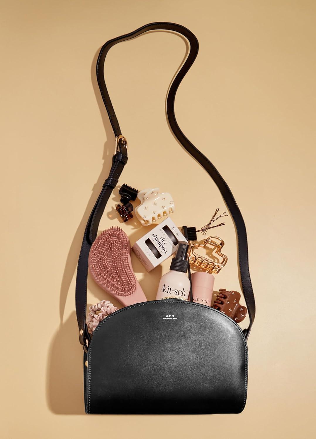 imageKitsch Detangler Brush Gentle Curly Hair Brush with Flexible Bristles for All Hair Types Wet or Dry Detangling Hair Brushes for Women ampamp Men Adults ampamp Kids BlackTerracotta