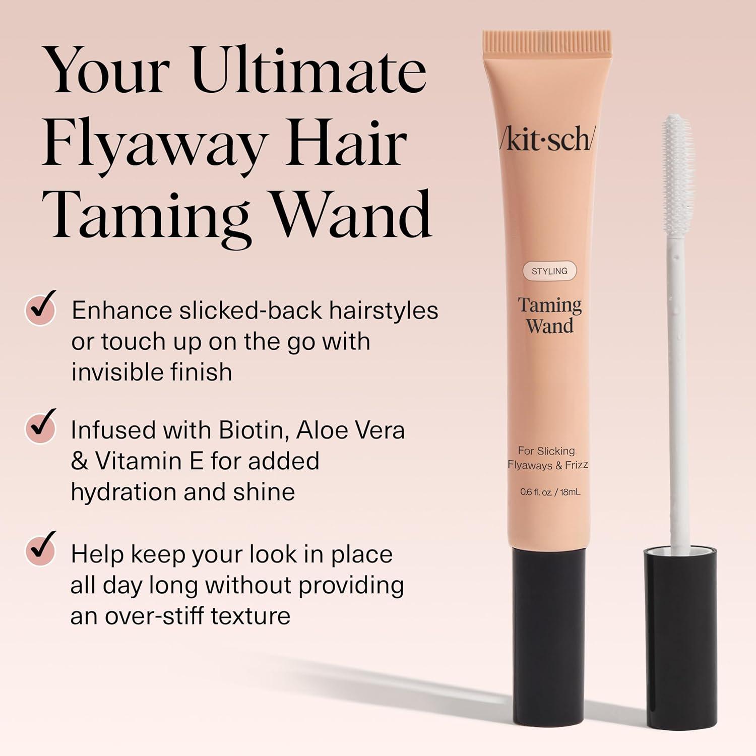 imageKitsch Fly Away Stick for Hair Taming Wand with Biotin Aloe ampamp Vitamin E Clear SerumLike Gel Hair Mascara for Flyaways ampamp Baby Hairs Lightweight Hair ampamp MultiUse Hair Stick 18ml