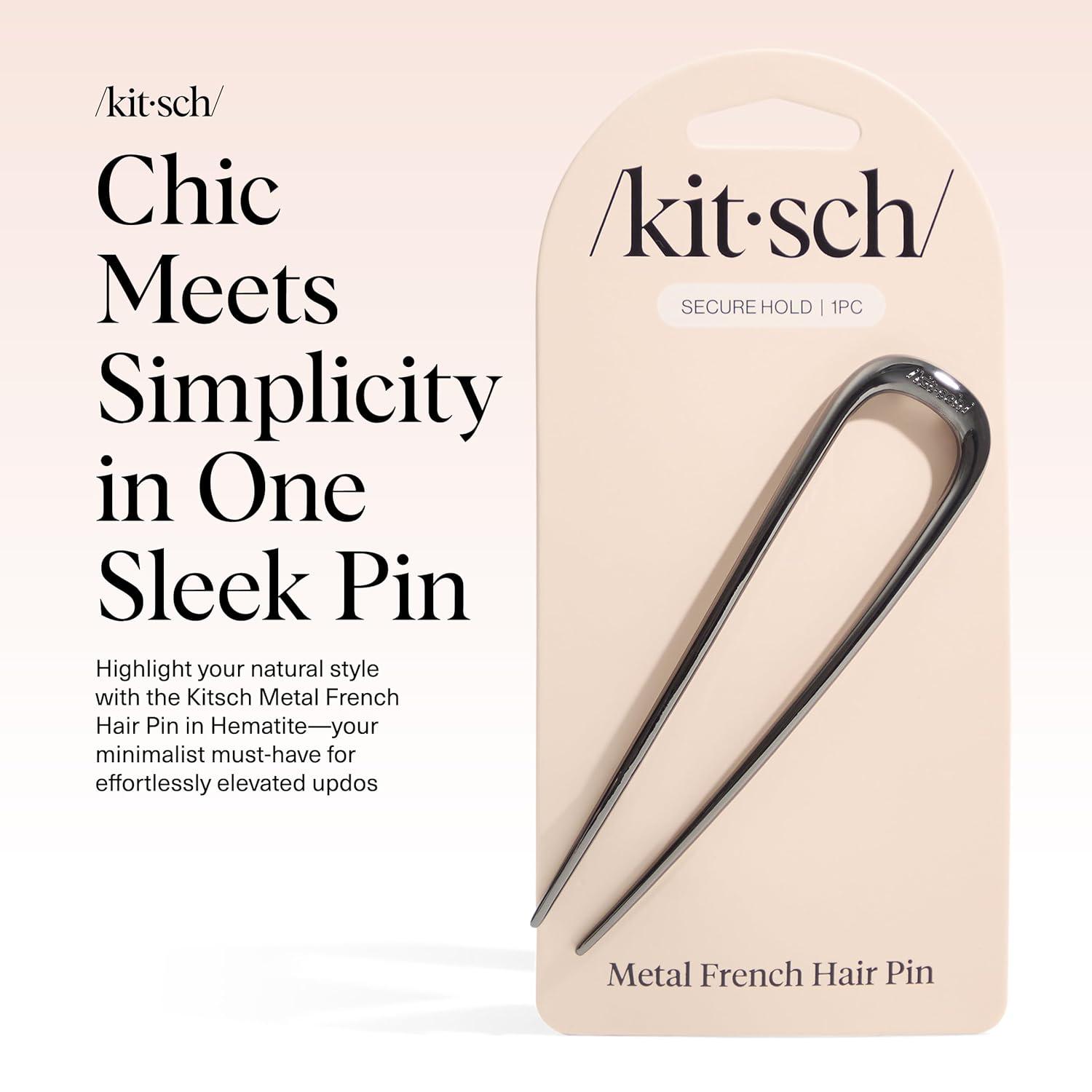 imageKitsch French Hair Pins for Women Elegant ampamp Durable Metal Hair Fork for Updos Chignon Bun ampamp Twist Hairstyles Secure Hold All Day Comfortable Fit Ideal Gifts for Women Gold 1pcHematite