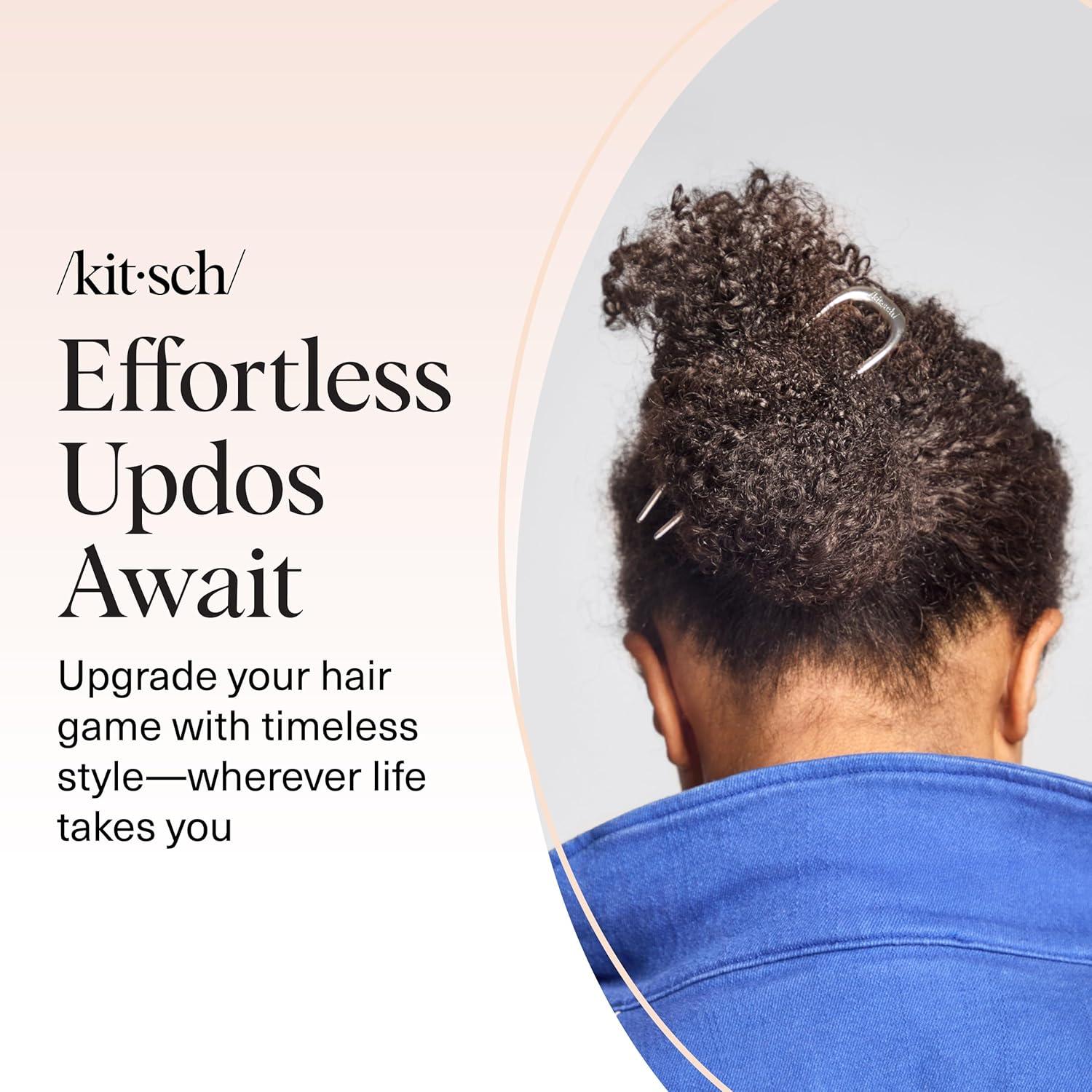 imageKitsch French Hair Pins for Women Elegant ampamp Durable Metal Hair Fork for Updos Chignon Bun ampamp Twist Hairstyles Secure Hold All Day Comfortable Fit Ideal Gifts for Women Gold 1pcSilver