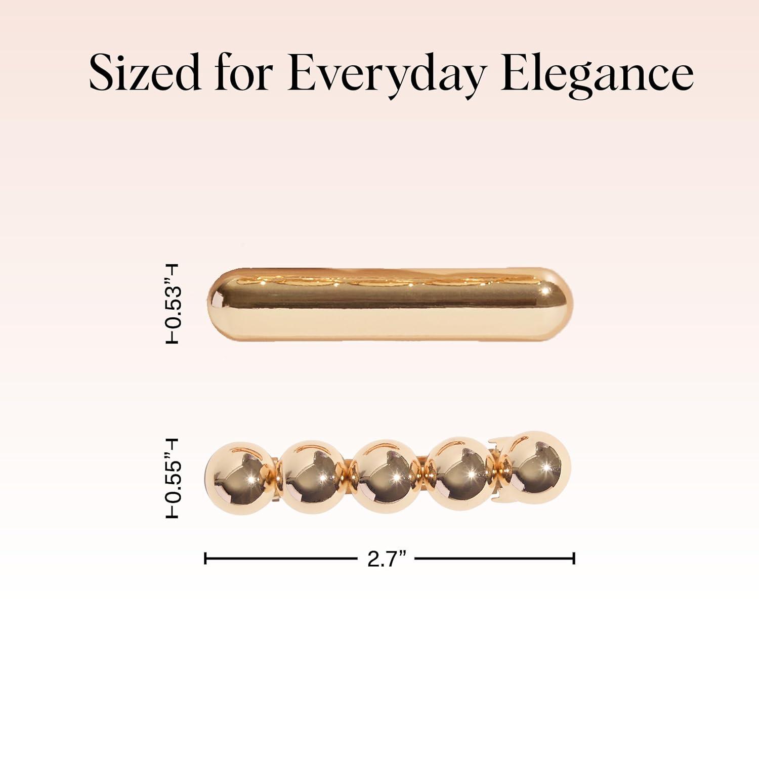 imageKitsch Gold Hair Barrettes For Women Stylish Durable ampamp Elegant Metal Hair Clips for Women for Everyday or Special Occasions Cloud ampamp Bubble Design Ideal Gifts for Women2pc Set