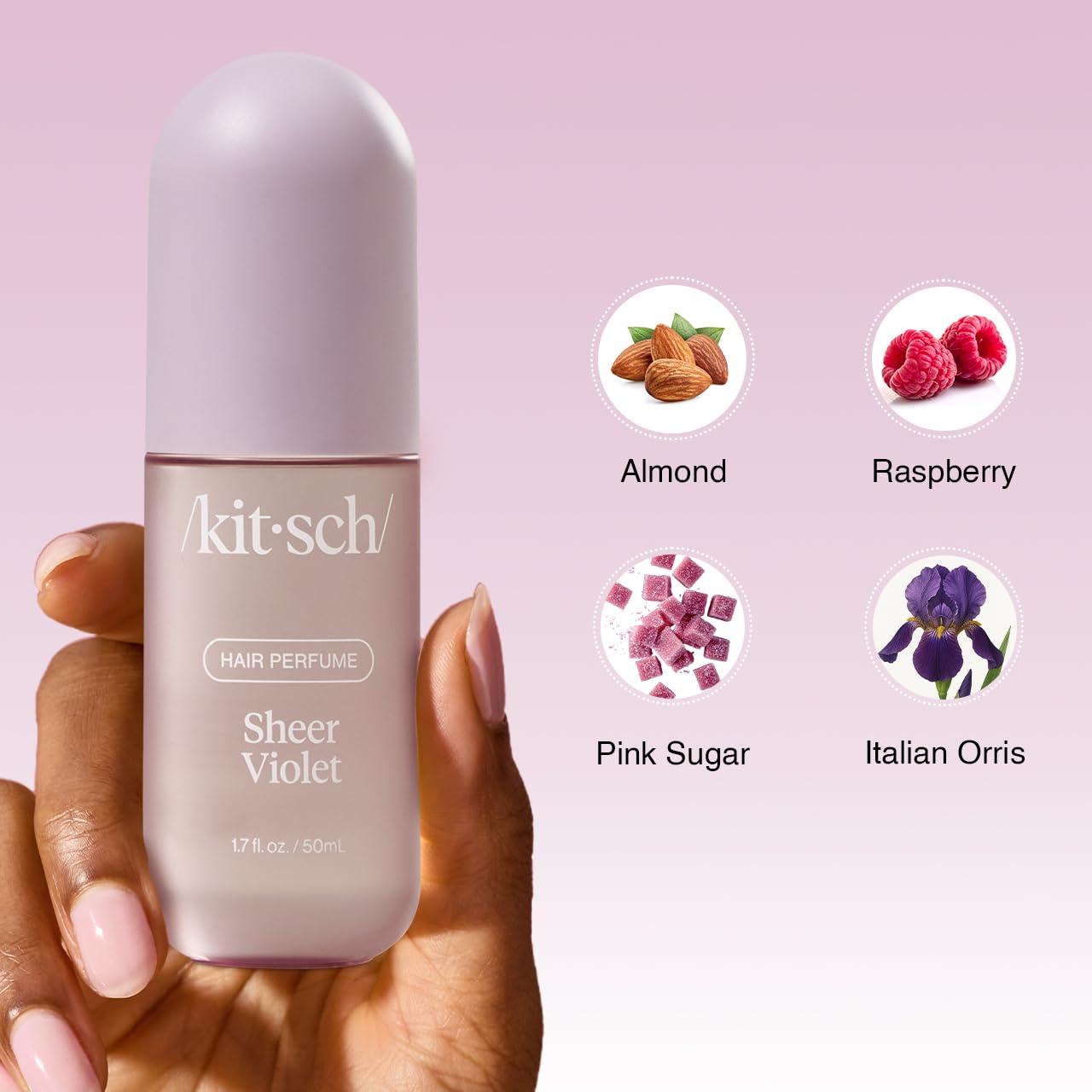 imageKitsch Hair Perfume for Women Amber Shores Clean Deodorizing ampamp Patented OdorEliminating Technology Hair Spray ampamp Body Mist Freshen Hair Body ampamp Pillows Woody Aquatic Scent 50mLSheer Violet