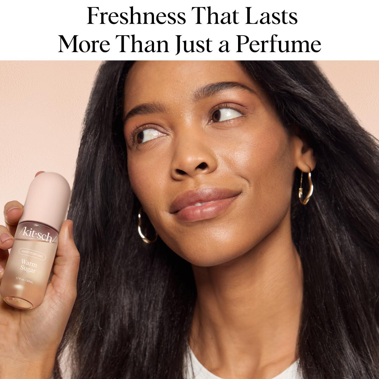 imageKitsch Hair Perfume for Women Amber Shores Clean Deodorizing ampamp Patented OdorEliminating Technology Hair Spray ampamp Body Mist Freshen Hair Body ampamp Pillows Woody Aquatic Scent 50mLWarm Sugar