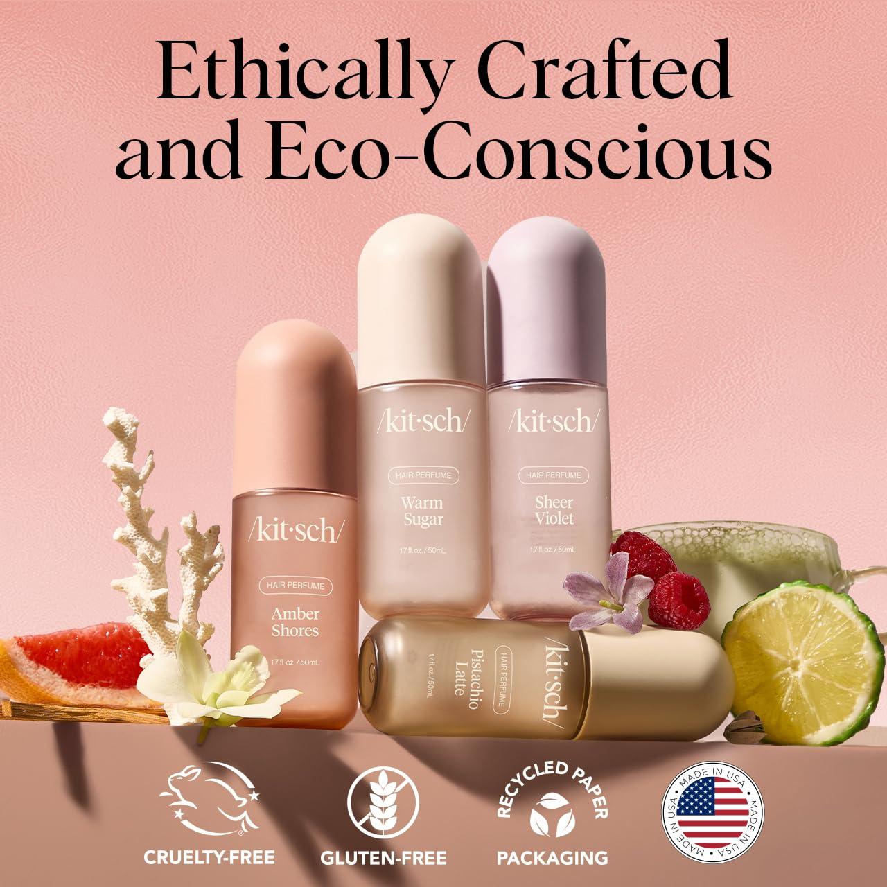 imageKitsch Hair Perfume for Women Amber Shores Clean Deodorizing ampamp Patented OdorEliminating Technology Hair Spray ampamp Body Mist Freshen Hair Body ampamp Pillows Woody Aquatic Scent 50mLAmber Shores