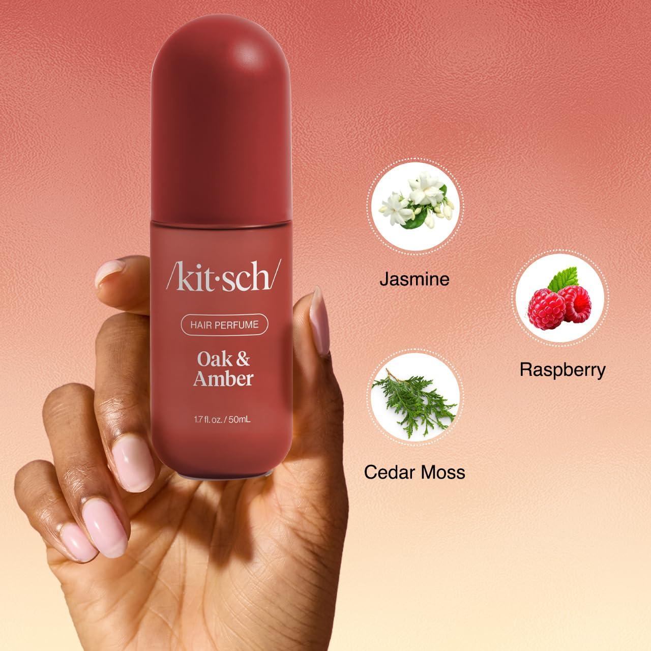 imageKitsch Hair Perfume for Women Amber Shores Clean Deodorizing ampamp Patented OdorEliminating Technology Hair Spray ampamp Body Mist Freshen Hair Body ampamp Pillows Woody Aquatic Scent 50mLWarm Sugar Oak and Amber