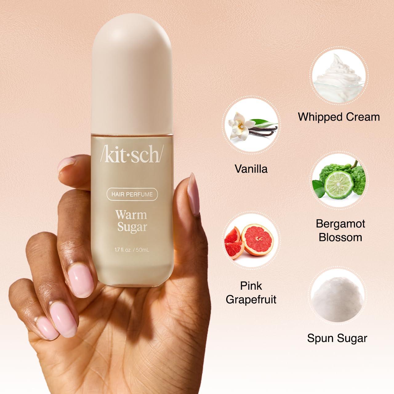 imageKitsch Hair Perfume for Women Amber Shores Clean Deodorizing ampamp Patented OdorEliminating Technology Hair Spray ampamp Body Mist Freshen Hair Body ampamp Pillows Woody Aquatic Scent 50mLWarm Sugar