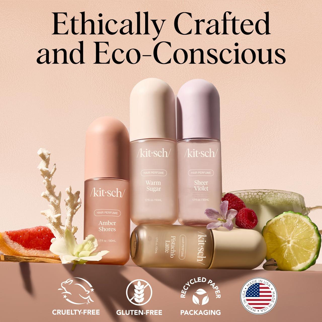 imageKitsch Hair Perfume for Women Amber Shores Clean Deodorizing ampamp Patented OdorEliminating Technology Hair Spray ampamp Body Mist Freshen Hair Body ampamp Pillows Woody Aquatic Scent 50mLWarm Sugar