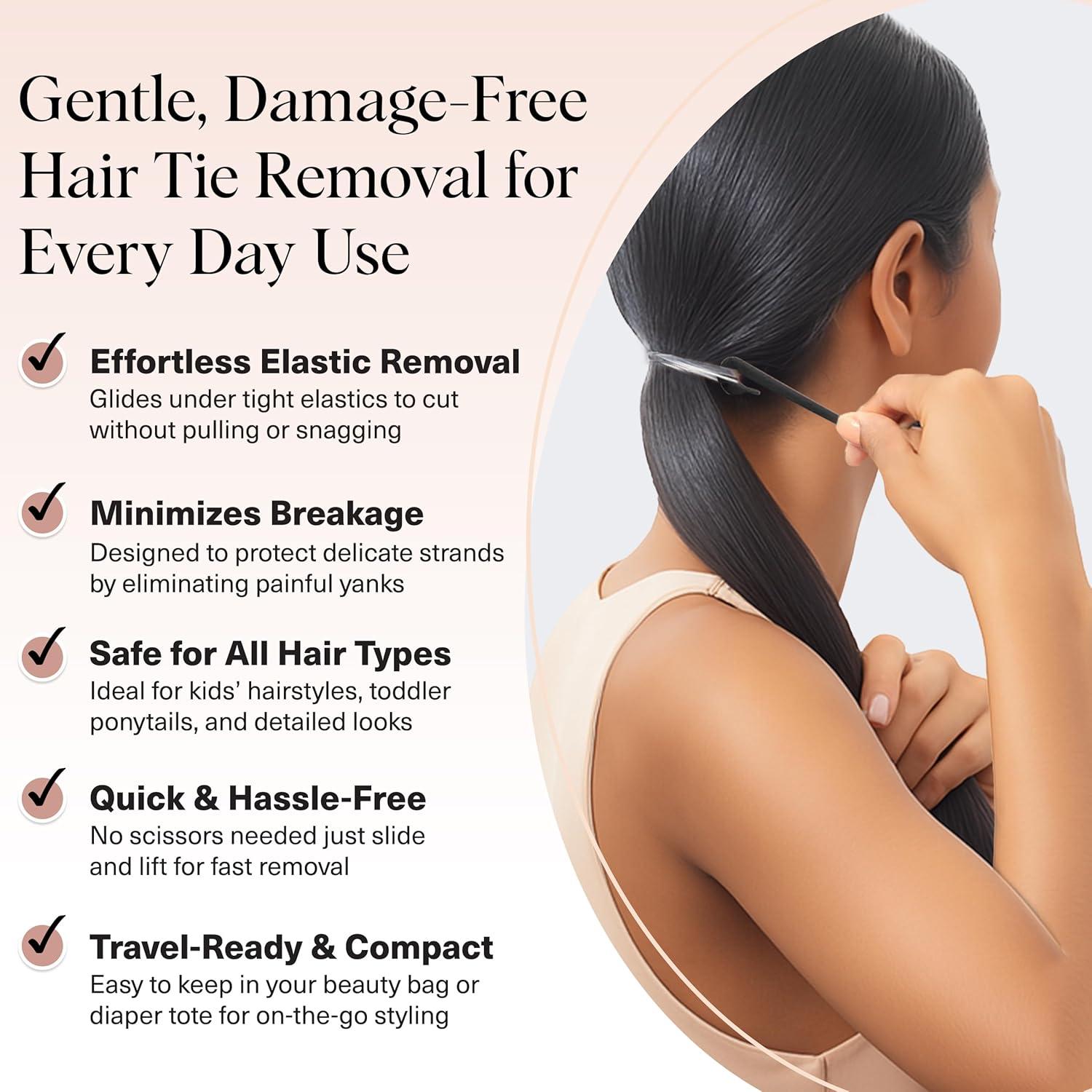 imageKitsch Hair Tie Cutter Easy To Use Pain Free Rubber Band Cutter for Hair Kids Baby ampamp Toddler Girls Ideal Gifts for Women Black 3pc SetBlack