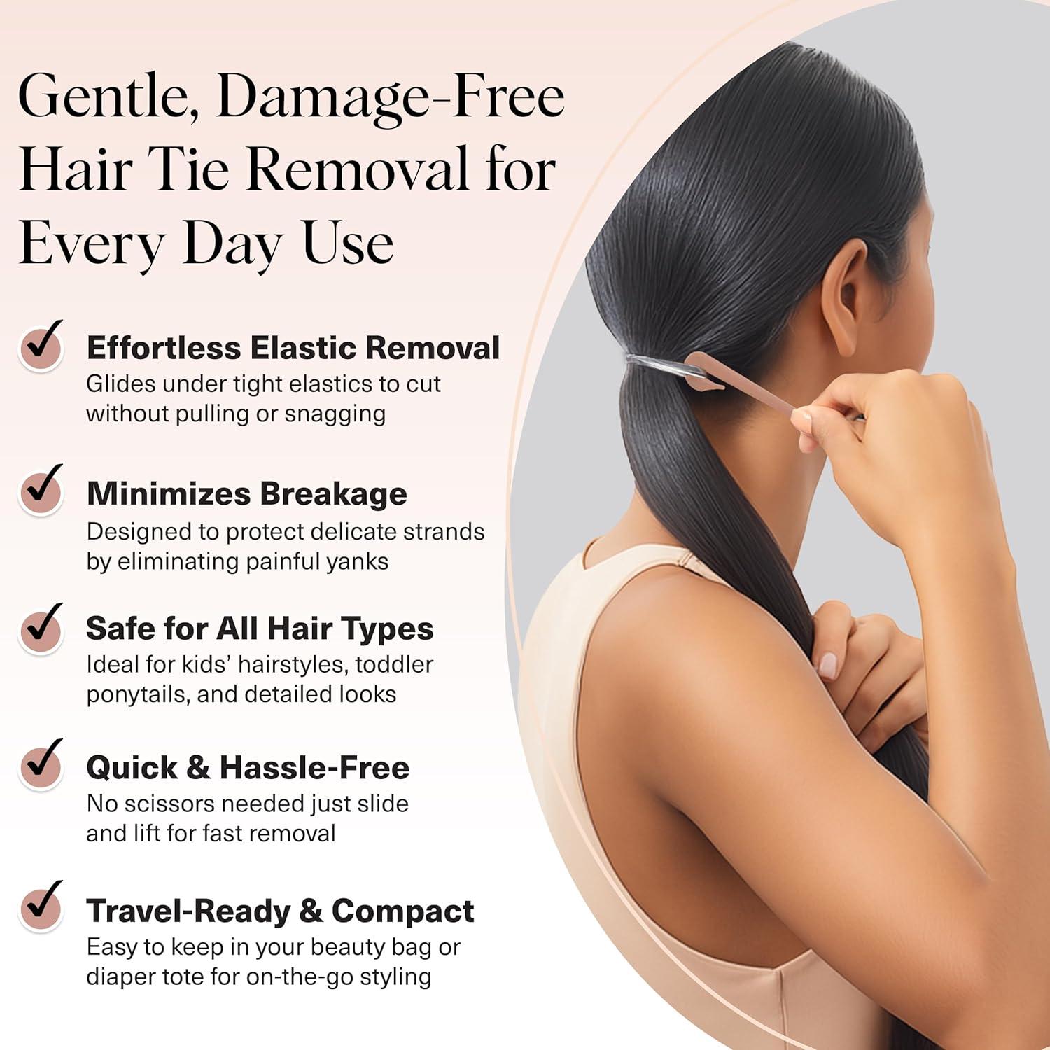 imageKitsch Hair Tie Cutter Easy To Use Pain Free Rubber Band Cutter for Hair Kids Baby ampamp Toddler Girls Ideal Gifts for Women Black 3pc SetMulticolored