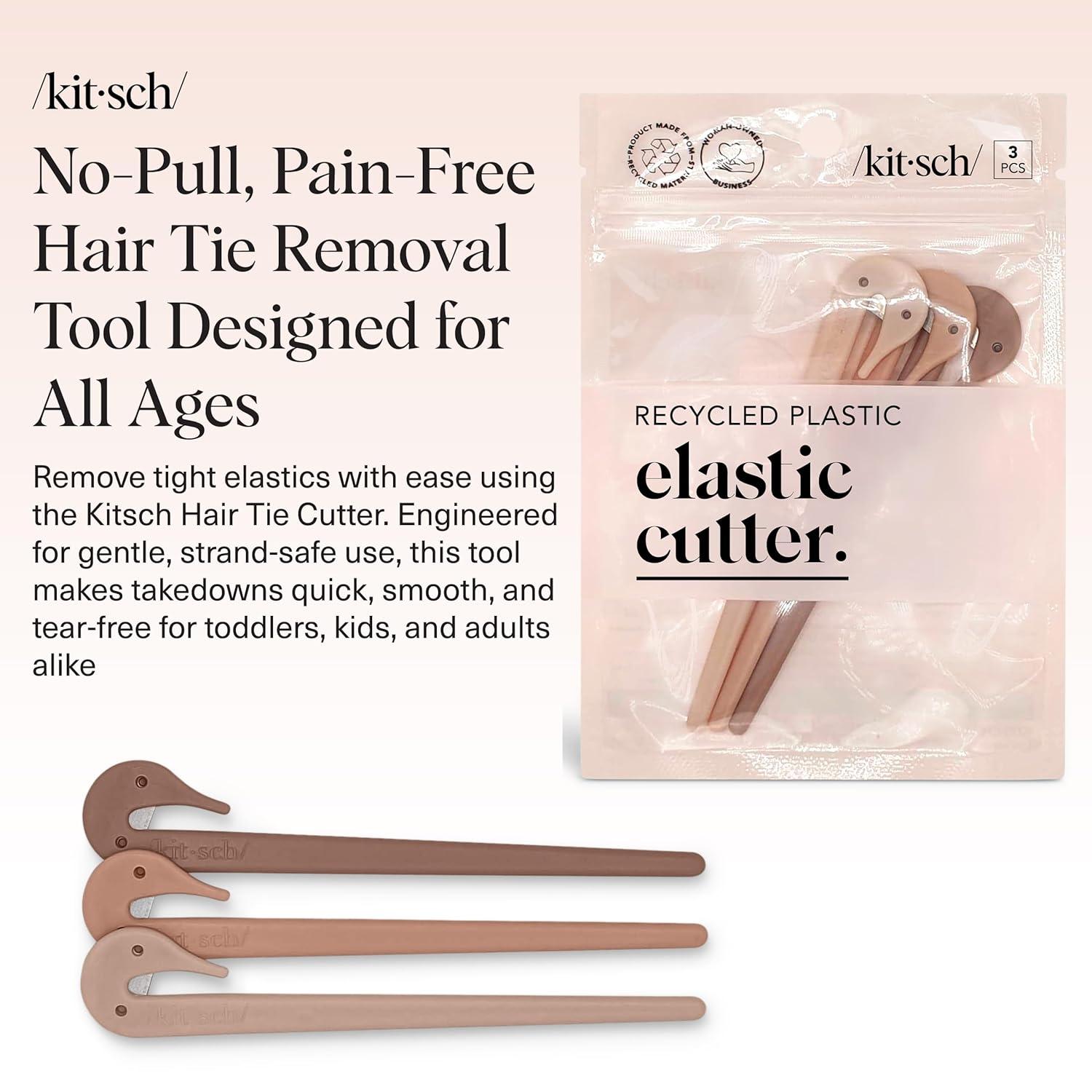 imageKitsch Hair Tie Cutter Easy To Use Pain Free Rubber Band Cutter for Hair Kids Baby ampamp Toddler Girls Ideal Gifts for Women Black 3pc SetMulticolored