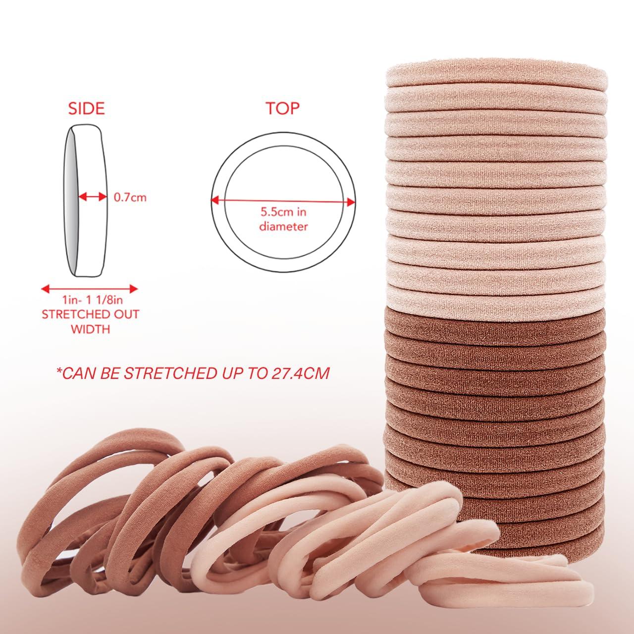 imageKitsch Hair Ties No Damage Strong Stretchy Hair Bands Soft Nylon Ponytail Holders SnagFree Rubber Bands Perfect for Updos ampamp Braids Ideal Gifts for Women Black 8pcsBlush Standard Pack of 20