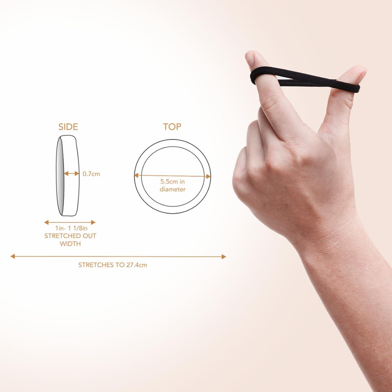 imageKitsch Hair Ties No Damage Strong Stretchy Hair Bands Soft Nylon Ponytail Holders SnagFree Rubber Bands Perfect for Updos ampamp Braids Ideal Gifts for Women Black 8pcsBlack Thin Pack of 20