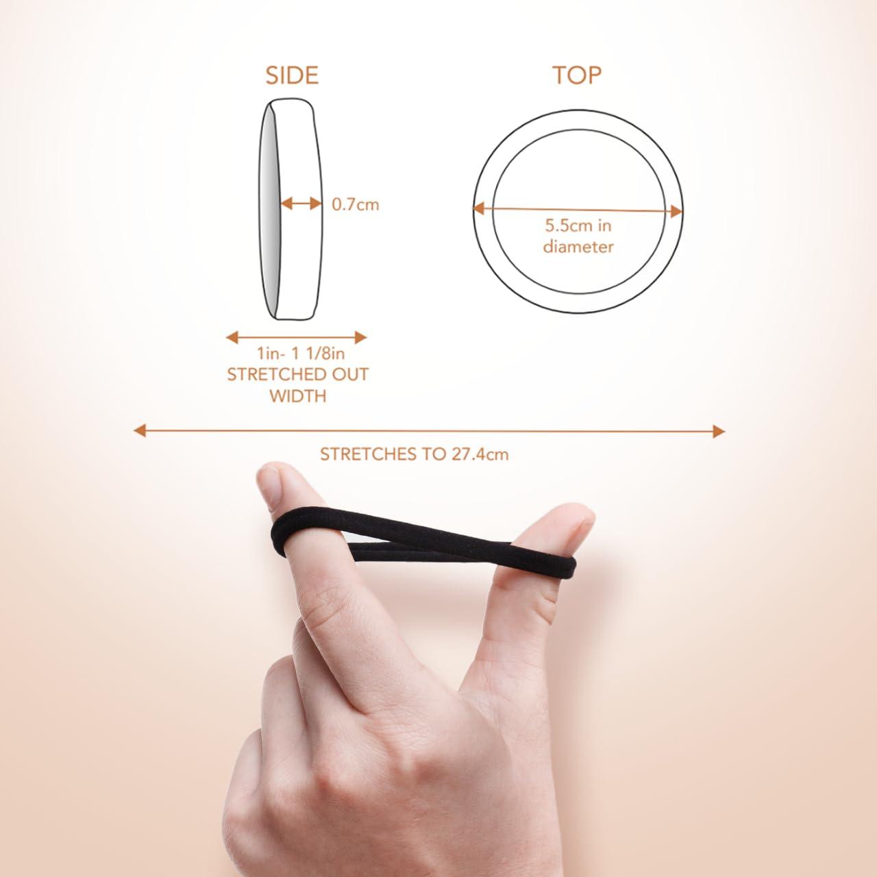 imageKitsch Hair Ties No Damage Strong Stretchy Hair Bands Soft Nylon Ponytail Holders SnagFree Rubber Bands Perfect for Updos ampamp Braids Ideal Gifts for Women Black 8pcsBlack Medium Pack of 12