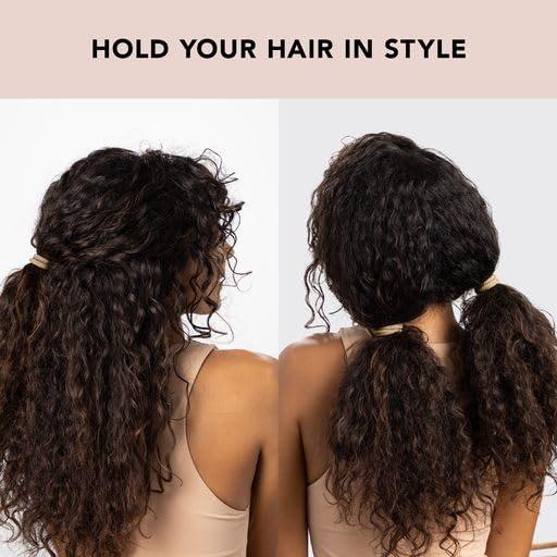 imageKitsch Hair Ties No Damage Strong Stretchy Hair Bands Soft Nylon Ponytail Holders SnagFree Rubber Bands Perfect for Updos ampamp Braids Ideal Gifts for Women Black 8pcsNeutral Pack of 12