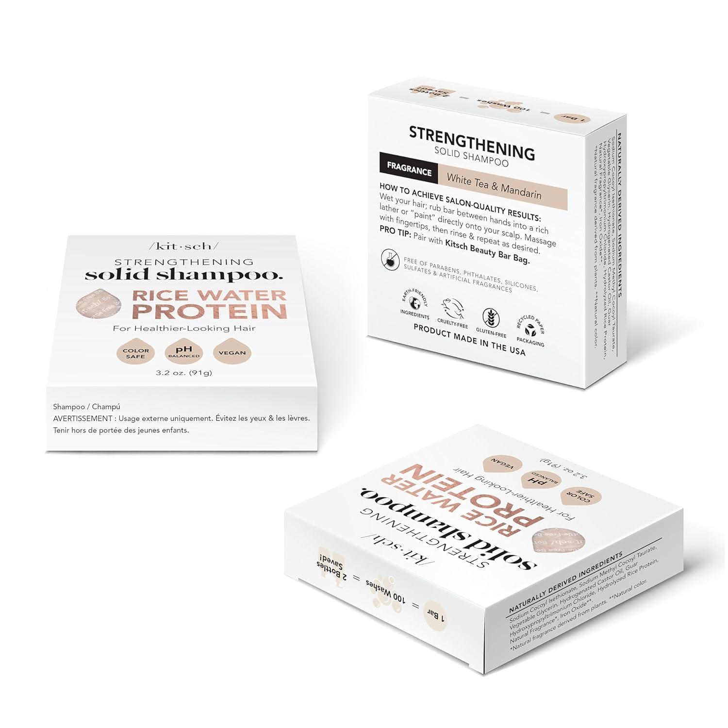 imageKitsch Rice Water Shampoo Bar for Hair Growth Strengthening Hair Shampoo for Men and Women Reduce Breakage Boosts Shine Paraben Silicone ampamp SulfateFree Vegan Hair Care 32 ozRice Water Shampoo Bar