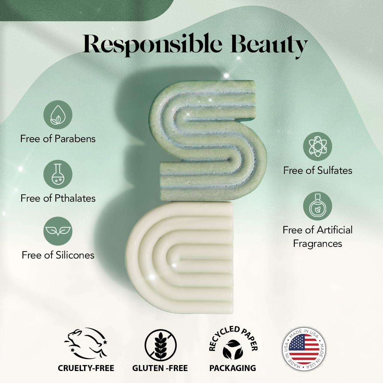 imageKitsch Rosemary ampamp Biotin Shampoo and Conditioner Set for Hair Growth Strengthening Thickening ampamp Volumizing Shampoo and Conditioner Bar Paraben Sulfate ampamp Silicone Free Made in USA 2 pack