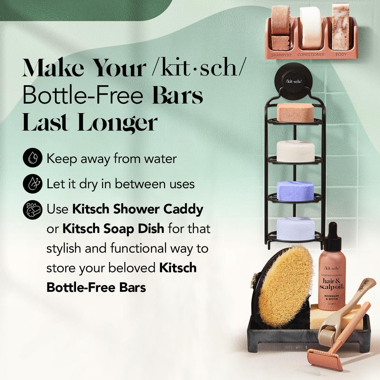 imageKitsch Rosemary ampamp Biotin Shampoo and Conditioner Set for Hair Growth Strengthening Thickening ampamp Volumizing Shampoo and Conditioner Bar Paraben Sulfate ampamp Silicone Free Made in USA 2 pack