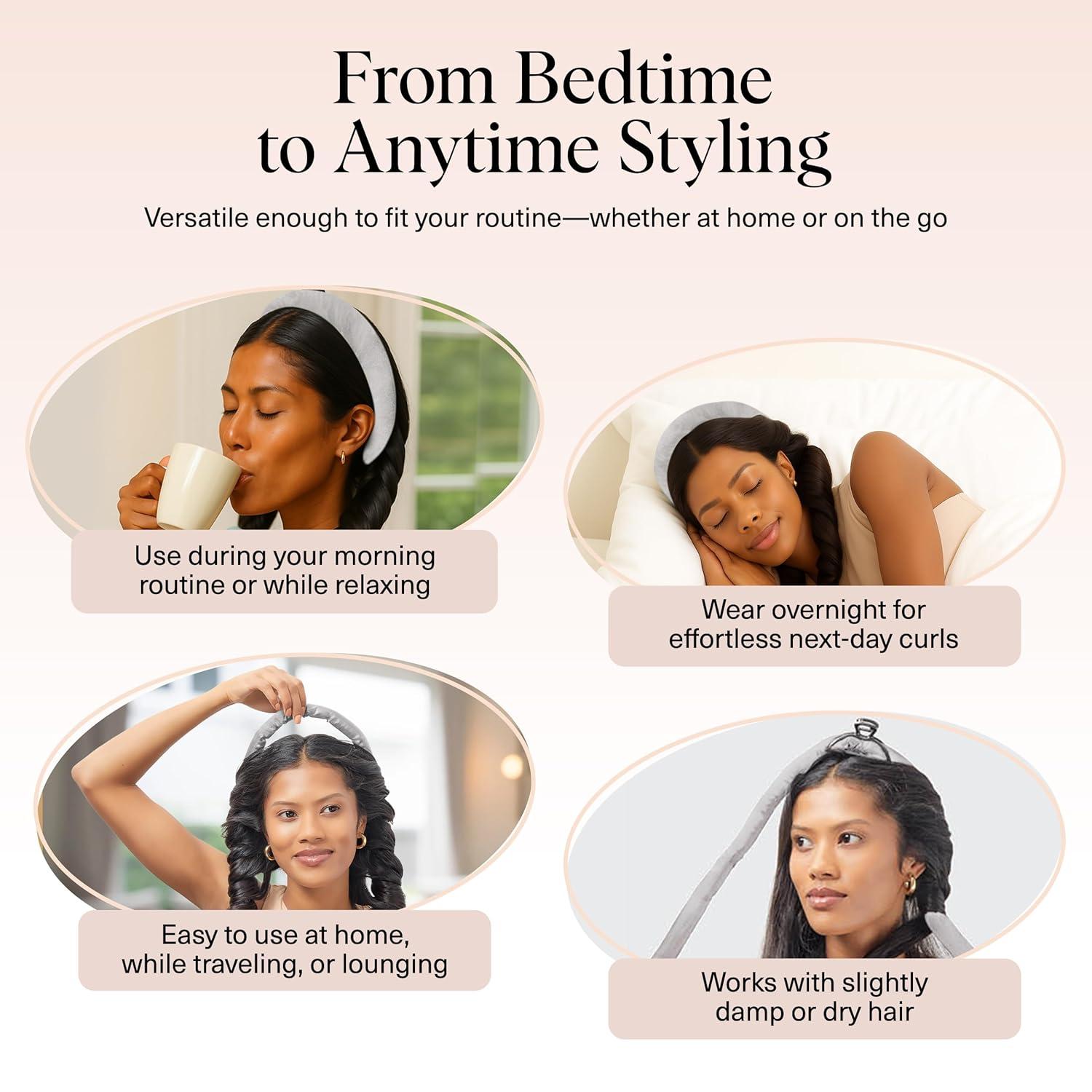 imageKitsch Satin Heatless Curling Set Heatless Curls Overnight with 34quot Hair Curler ampamp 2 Satin Scrunchies Comfortable Hair Curlers to Sleep In for FrizzFree No Heat Damage Styling Sunset Tie Dye07 Silver