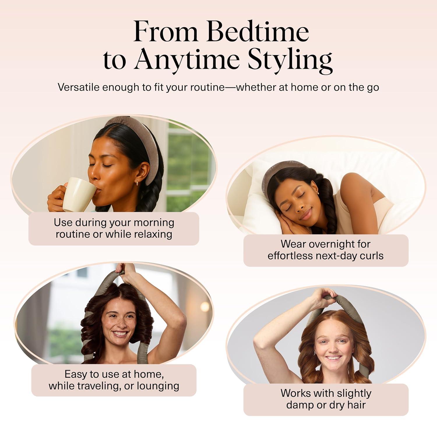 imageKitsch Satin Heatless Curling Set Heatless Curls Overnight with 34quot Hair Curler ampamp 2 Satin Scrunchies Comfortable Hair Curlers to Sleep In for FrizzFree No Heat Damage Styling Sunset Tie DyeEucalyptus