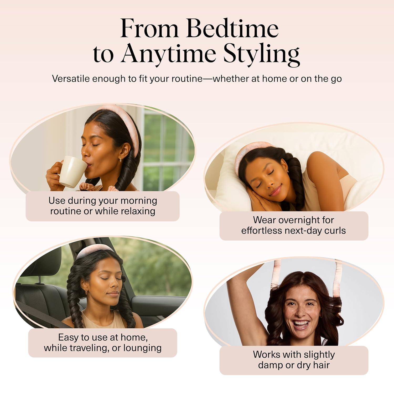 imageKitsch Satin Heatless Curling Set Heatless Curls Overnight with 34quot Hair Curler ampamp 2 Satin Scrunchies Comfortable Hair Curlers to Sleep In for FrizzFree No Heat Damage Styling Sunset Tie Dye01 Sunset Tie Dye