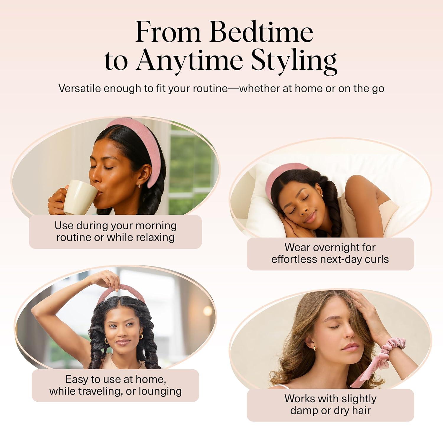 imageKitsch Satin Heatless Curling Set Heatless Curls Overnight with 34quot Hair Curler ampamp 2 Satin Scrunchies Comfortable Hair Curlers to Sleep In for FrizzFree No Heat Damage Styling Sunset Tie DyeTerracotta